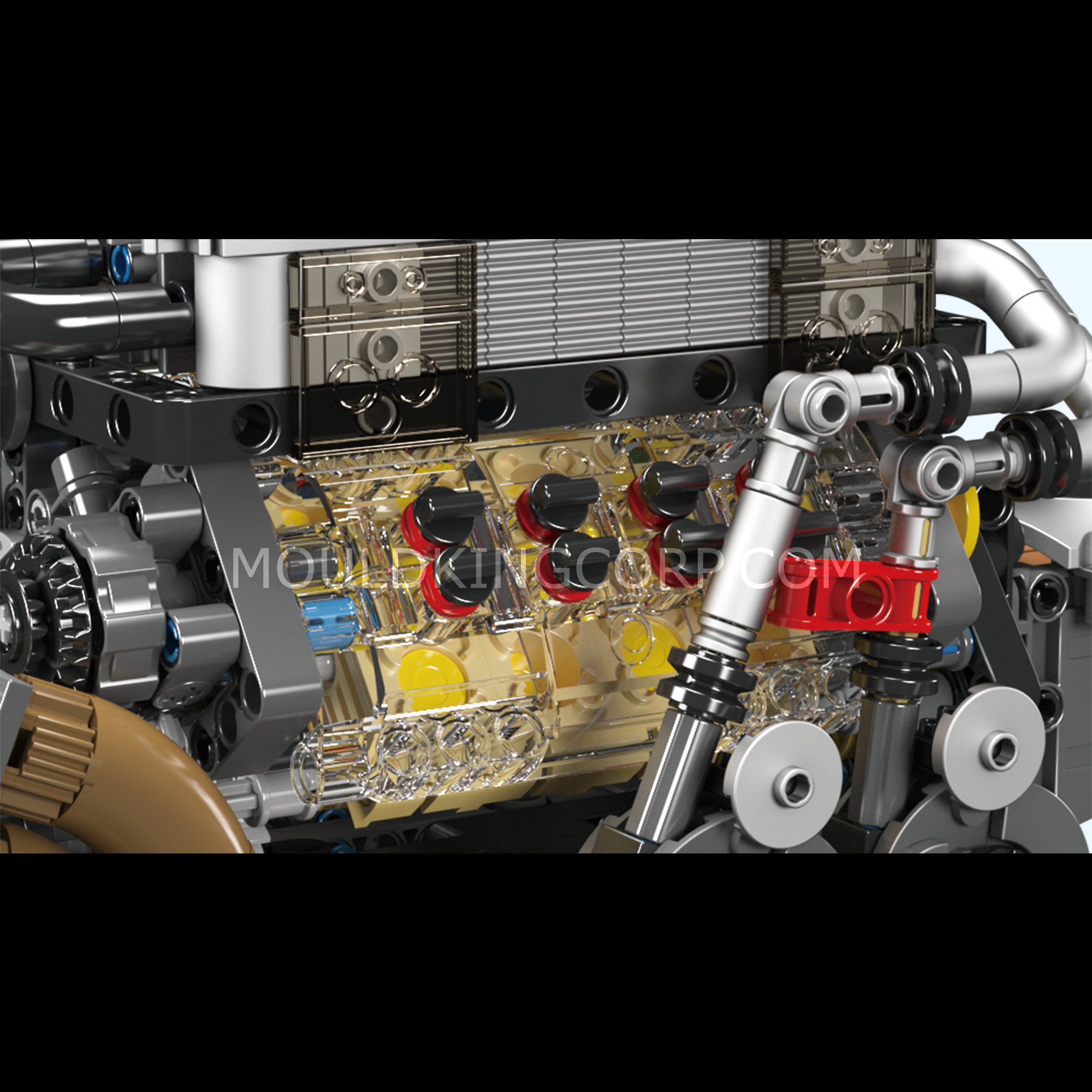 Mould King 10131 BGT Motorized W16 Engine Model Building Kit - 952 Piece DIY Construction Set for Adults & Teens - Perfect for STEM Learning, Car Enthusiasts & Home Decoration