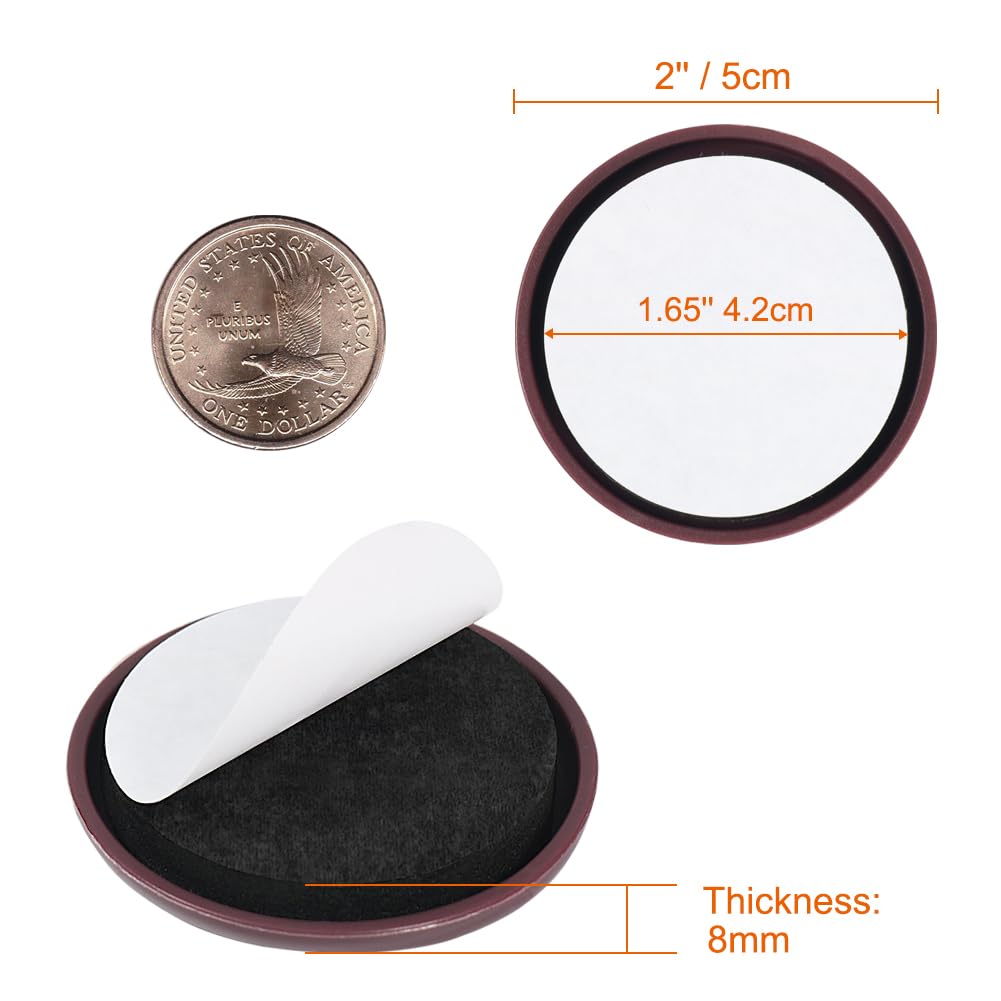 2 Inch Furniture Sliders for Hardwood & Carpet - 12 Pack Heavy Duty Furniture Glides for Easy Moving - Perfect for Sofas, Chairs, Tables & Home Office (Coffee Brown)