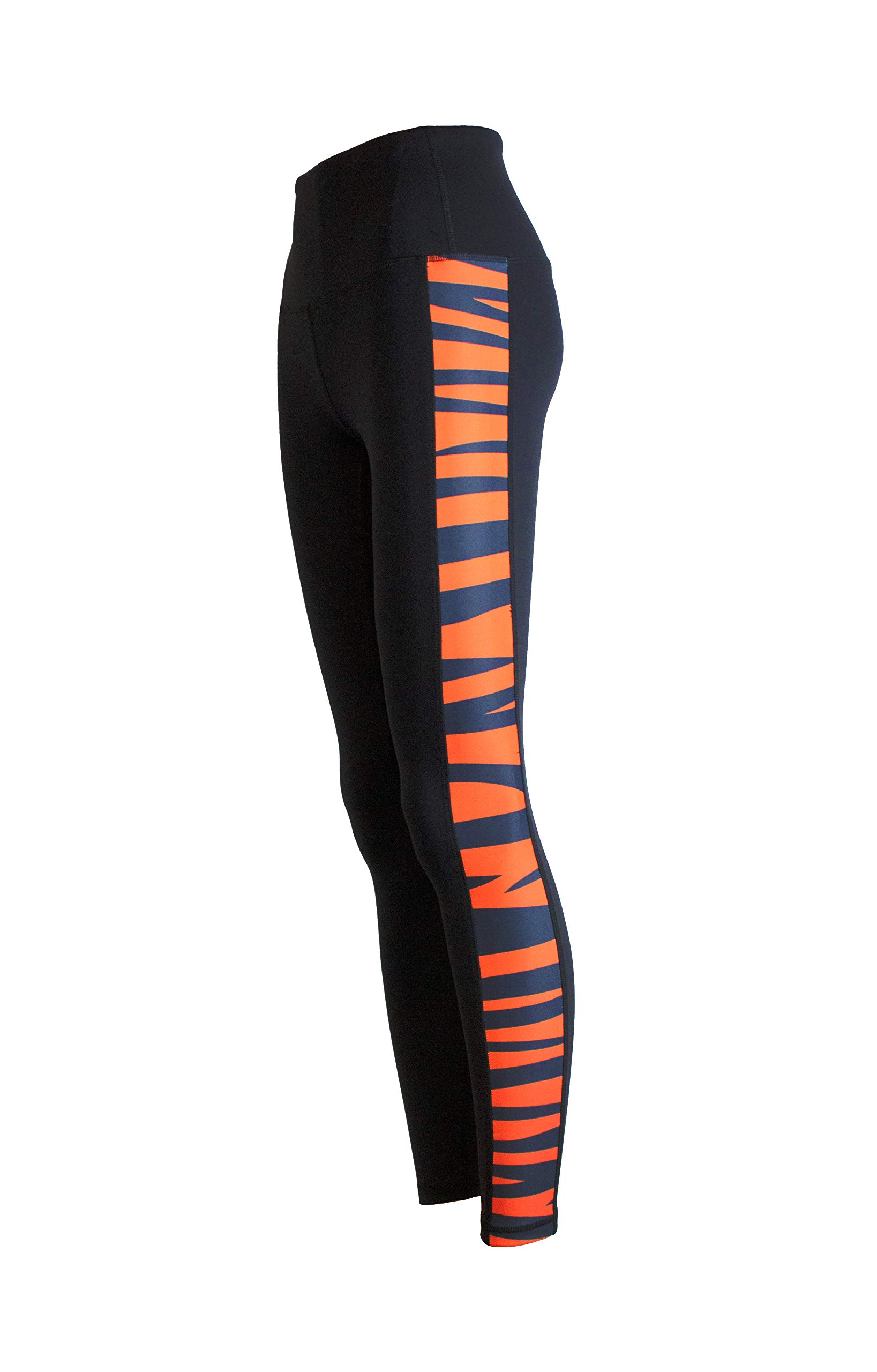 Women's High Waisted Yoga Pants with Side Stripe Pattern - Full Length Workout Leggings for Yoga, Gym, Running & Lounge Wear
