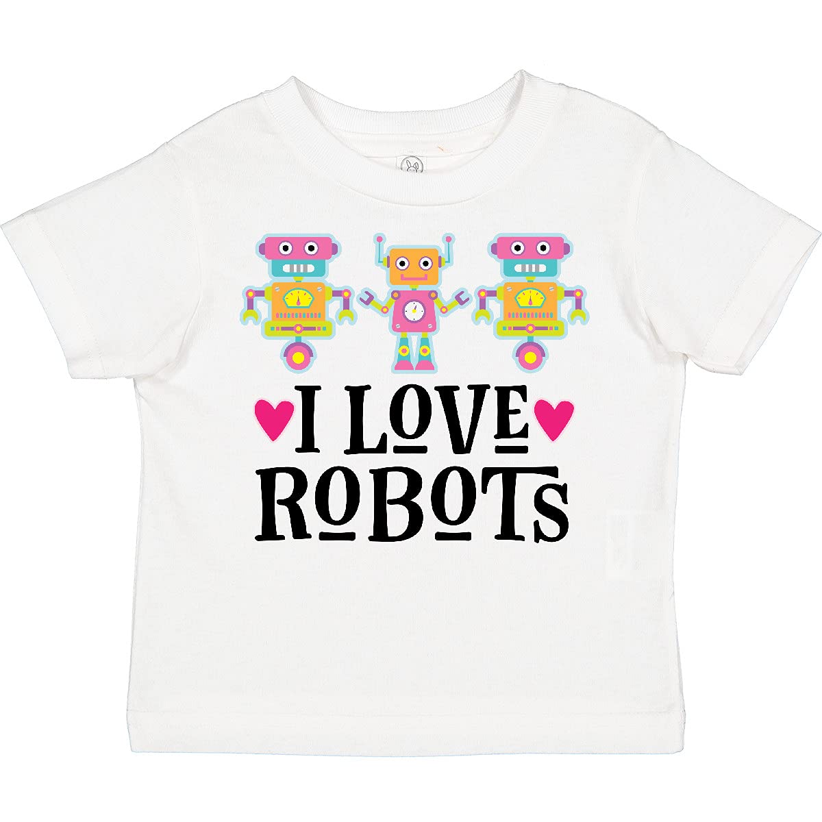 Inktastic I Love Robots Cute Robotics Toddler T-Shirt - Soft Cotton Tee for Kids, Fun Robot Graphic Design, Perfect for Playdates & STEM Activities