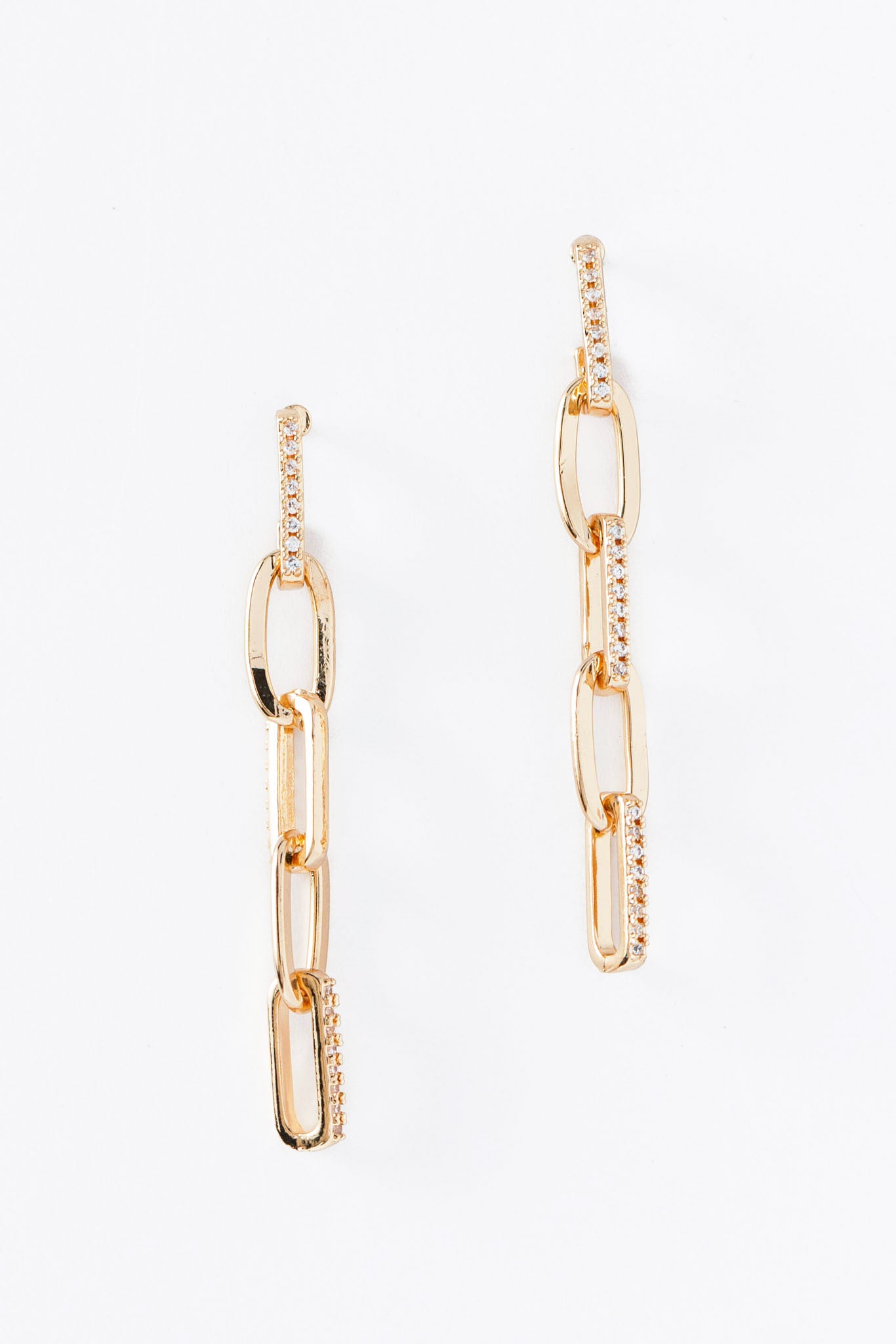 Sparkling Rhinestone Chainlink Drop Earrings for Women - Elegant Party & Wedding Jewelry - Perfect for Evening Events, Prom & Date Night