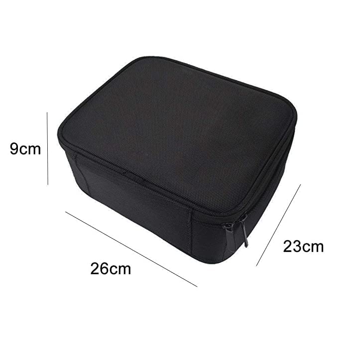 Professional Makeup Train Case - Waterproof Cosmetic & Toiletry Travel Organizer Bag with Adjustable Dividers for Makeup Brushes, Accessories & Tools | Perfect for Makeup Artists, Travel & Salon Storage (Black)
