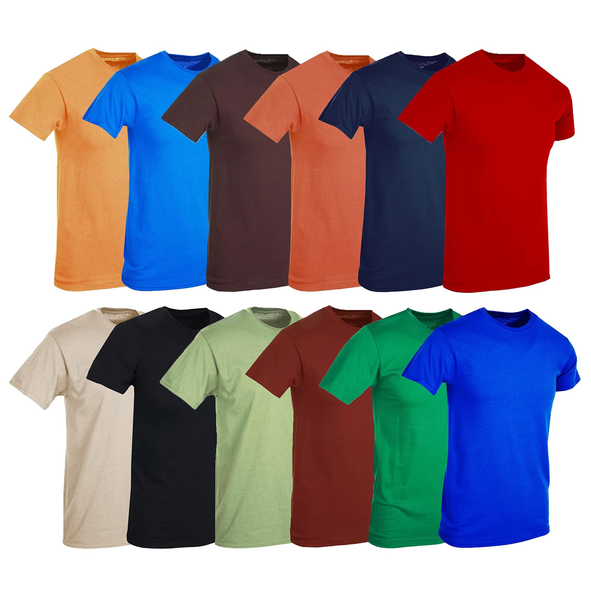 BILLIONHATS Plus Size Men's 7X Big & Tall T-Shirts - 100% Cotton Short Sleeve Lightweight Tees - Solid Colors Multipack - Perfect for Casual Wear, Workout & Everyday Comfort