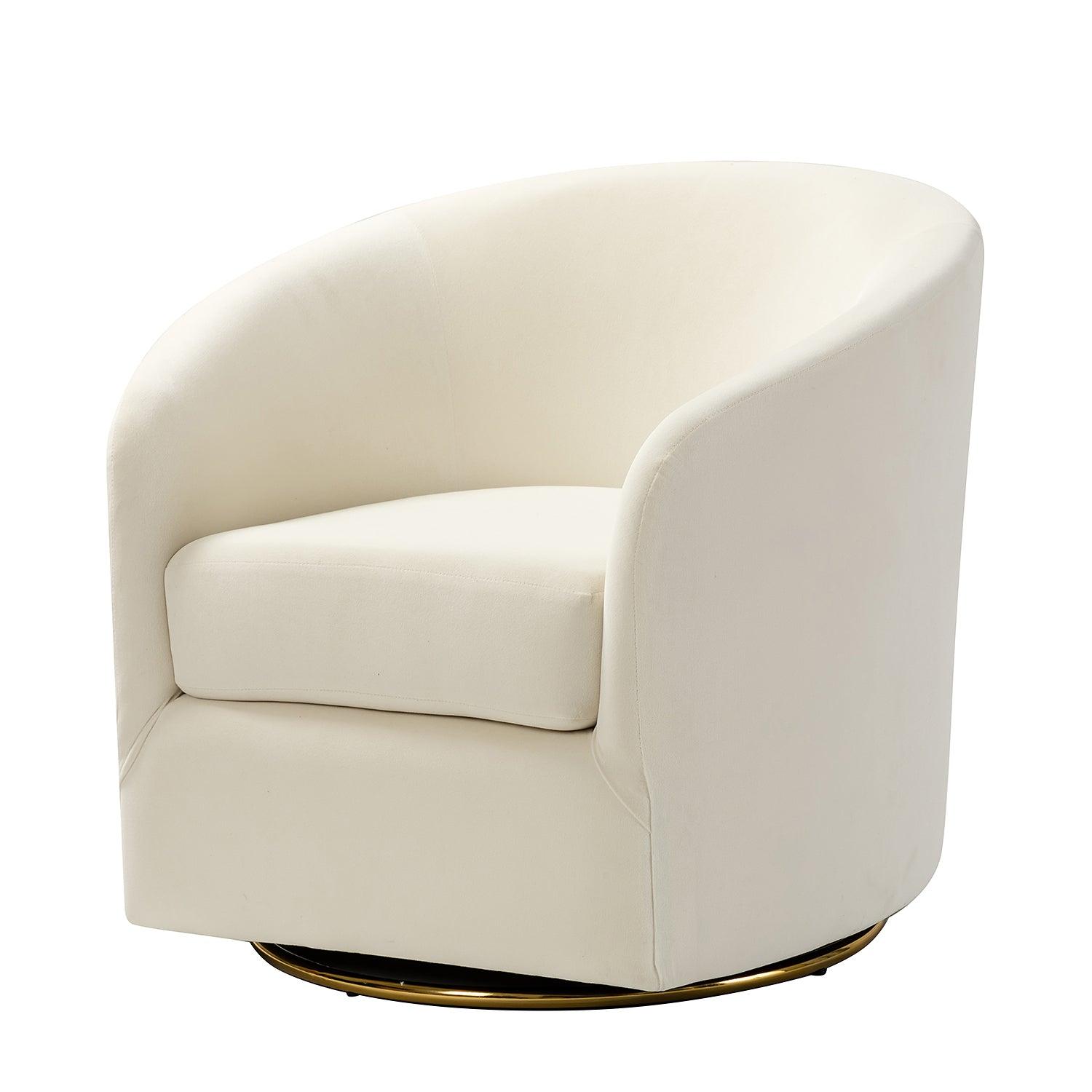 Emanuela Velvet Swivel Barrel Armchair - Modern Accent Chair for Living Room, Bedroom & Office - 360° Rotating Comfortable Lounge Chair with Soft Upholstery - Perfect for Reading, Relaxing & Home Decor