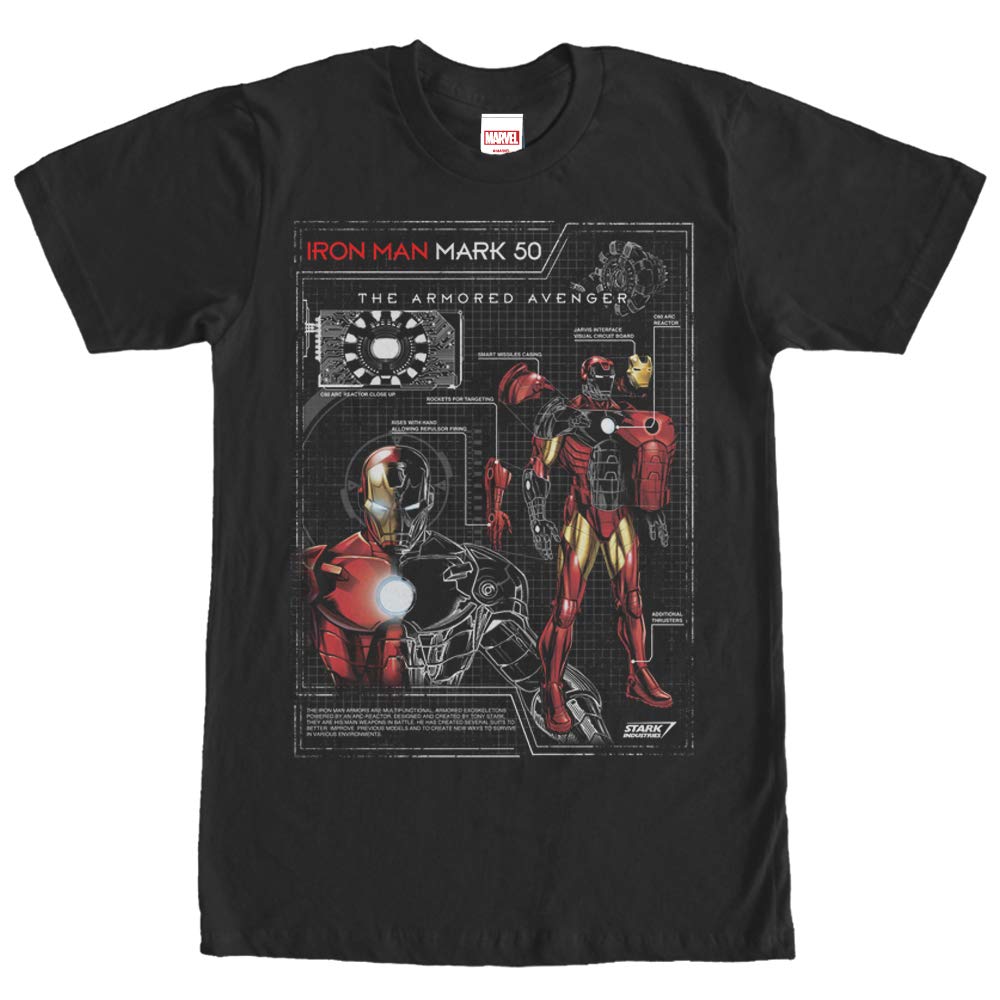 Marvel Iron Man Mark 50 Graphic T-Shirt for Men - Superhero Comic Tee for Casual Wear, Cosplay & Marvel Fan Gifts
