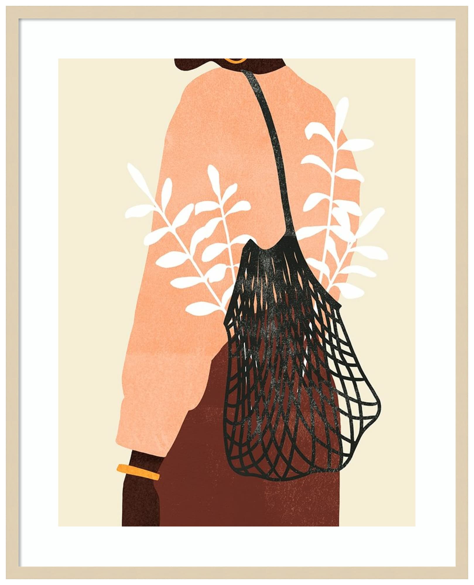 Emma Scarvey Gatherer II Wood Framed Wall Art Print - 33x41 Inches, Natural Svelte Frame - Large Farmhouse Decor for Living Room, Bedroom & Office
