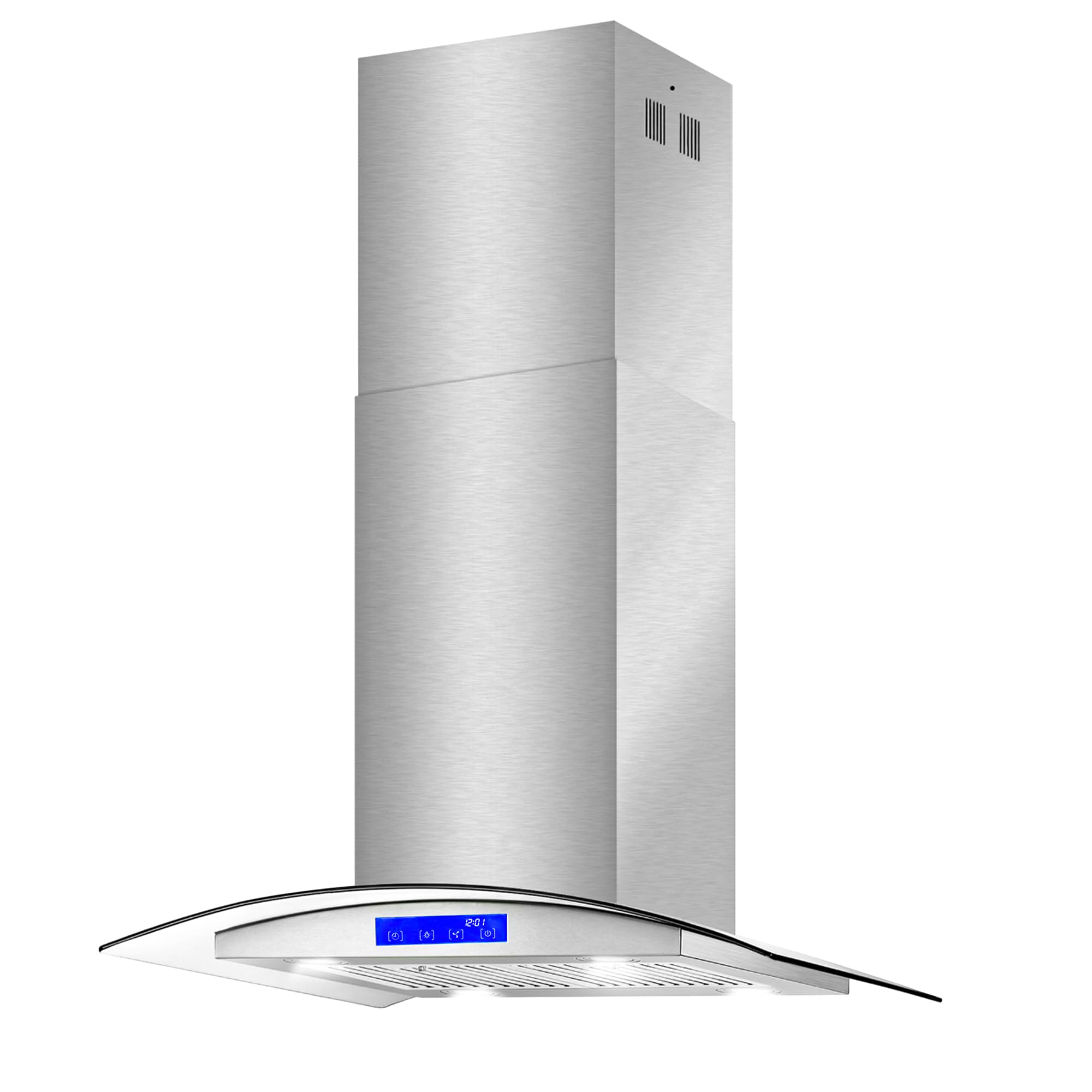COSMO COS-668ICS750 30-inch Stainless Steel Ducted Island Range Hood - 380 CFM, Soft Touch Controls, LED Lighting - Perfect for Modern Kitchen Islands & Open Concept Homes