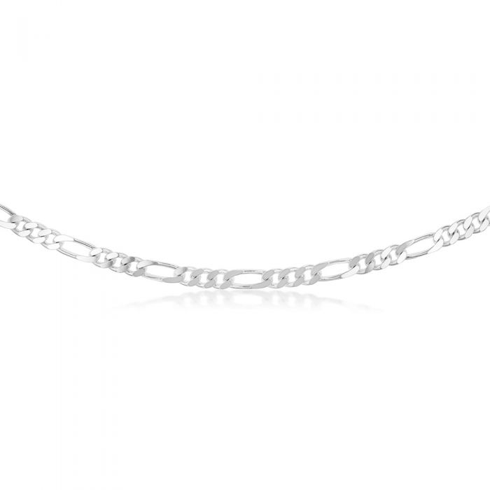 55cm Sterling Silver Figaro 1:3 Chain Necklace for Men & Women - Perfect for Layering, Gift Giving & Everyday Wear