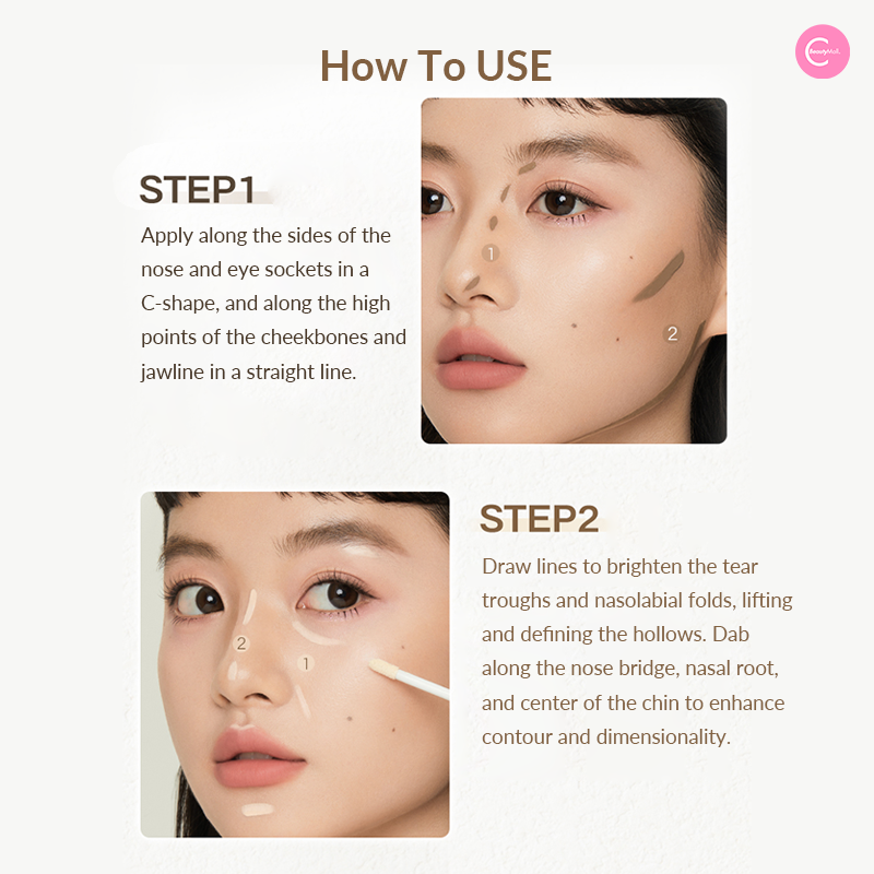 Judydoll Dual Ended Liquid Highlighter & Contour Stick - Creamy Makeup Highlighter & Contouring Stick for Face, Cheeks & Nose - Perfect for Everyday Makeup & Professional Contouring