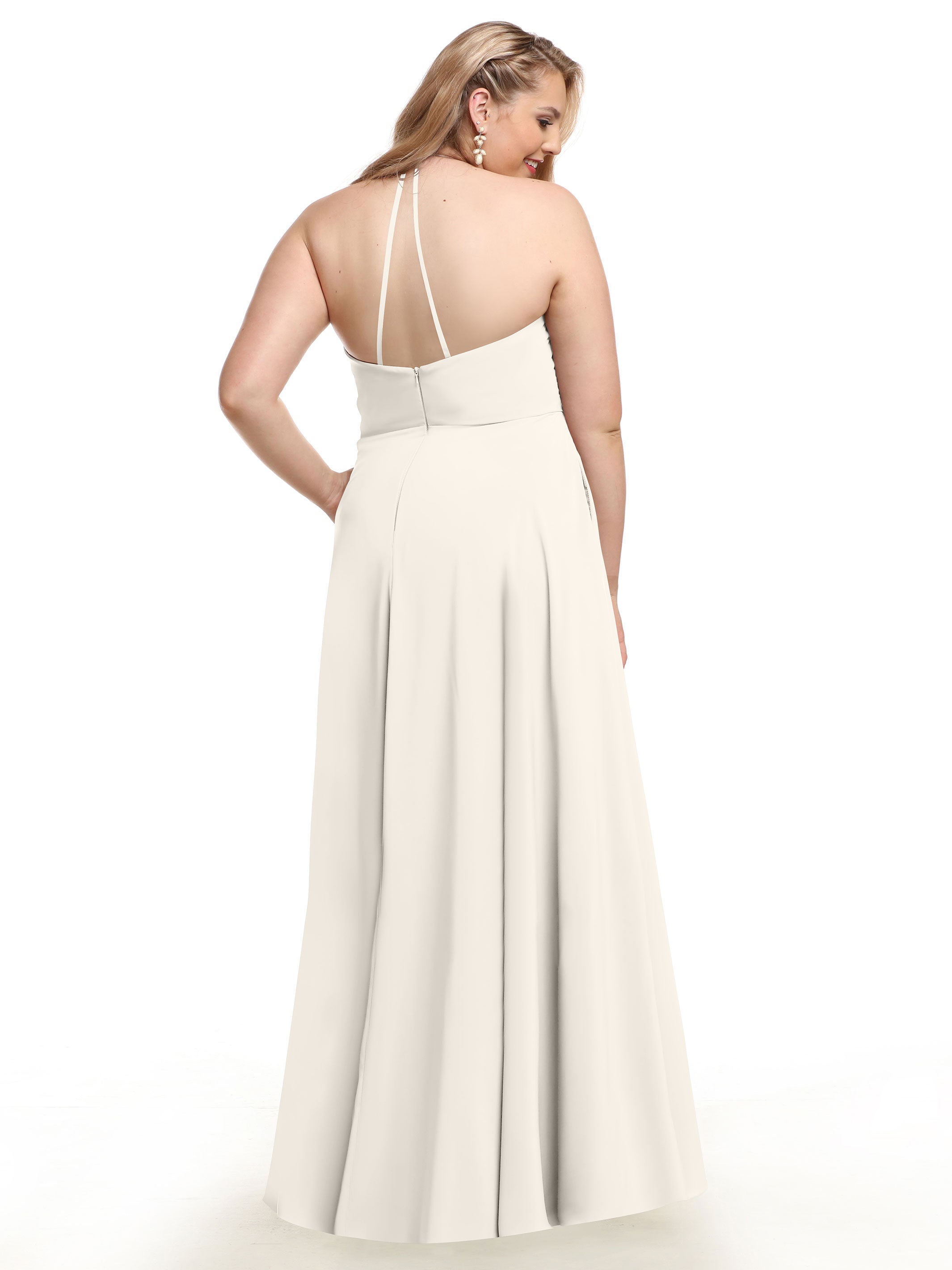 Elegant V-Neck Pleated Stretch Chiffon A-Line Bridesmaid Dress 80101 - Perfect for Weddings, Formal Events & Special Occasions