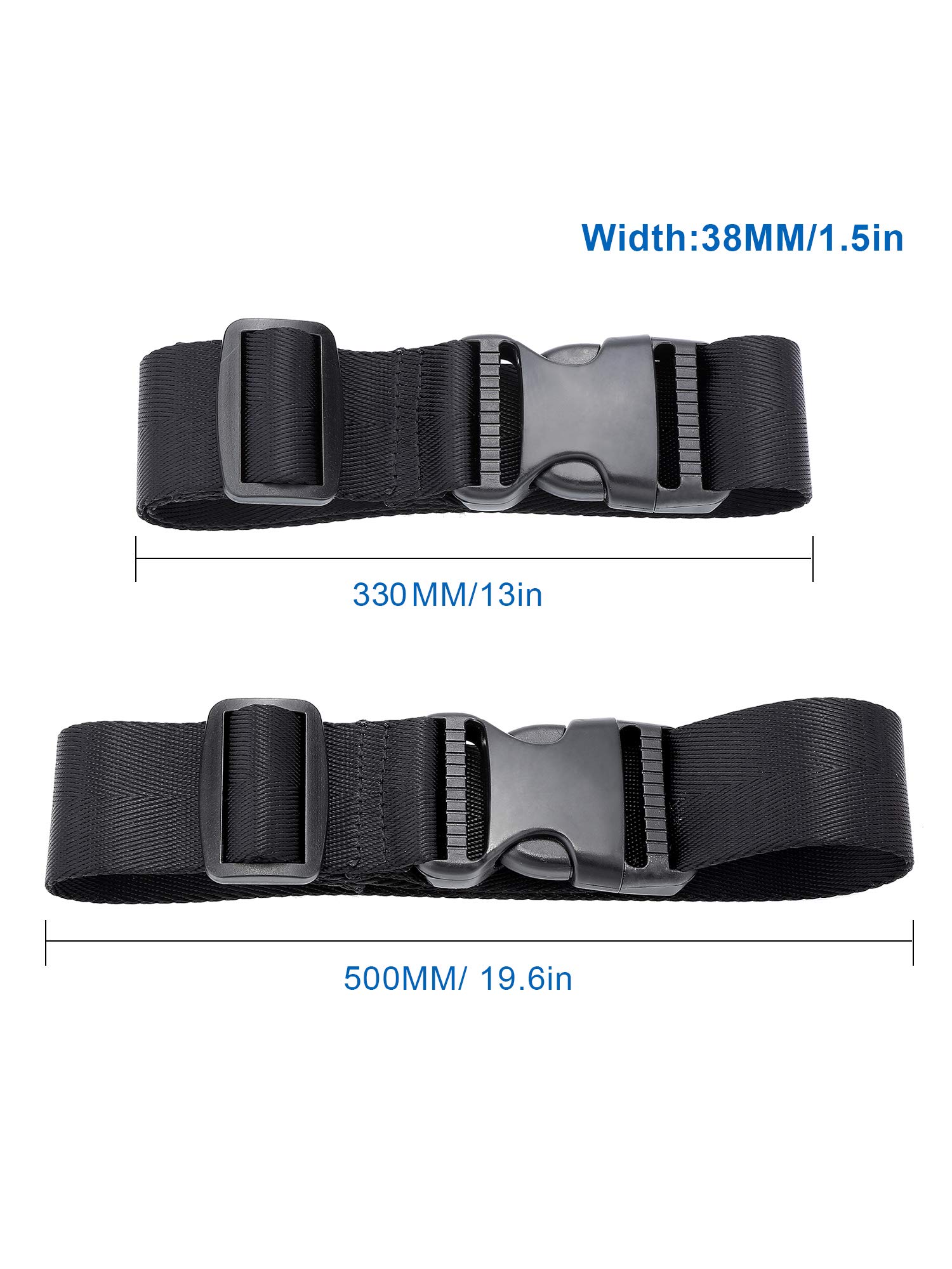 Frienda Adjustable Luggage Straps - 4-Pack Black Suitcase Belt for Connecting Bags | Travel Accessories for Secure Stacking & Easy Transport