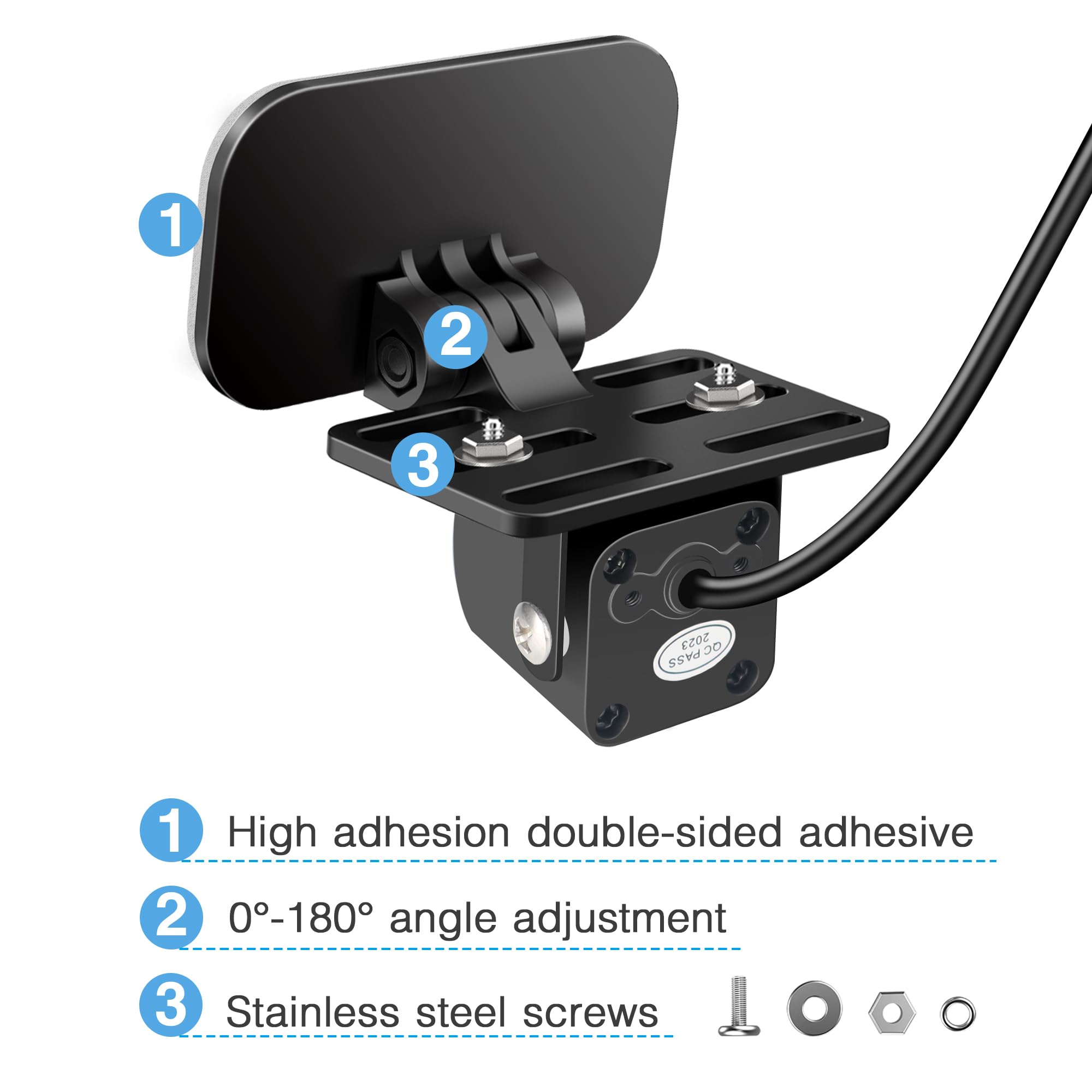 Universal Dash Cam Rear Camera Mount (2 Pack) - Easy Install Rear View Mirror & Windshield Backup Camera Bracket for Cars | Perfect for Road Trips, Uber/Lyft Drivers & Vehicle Security