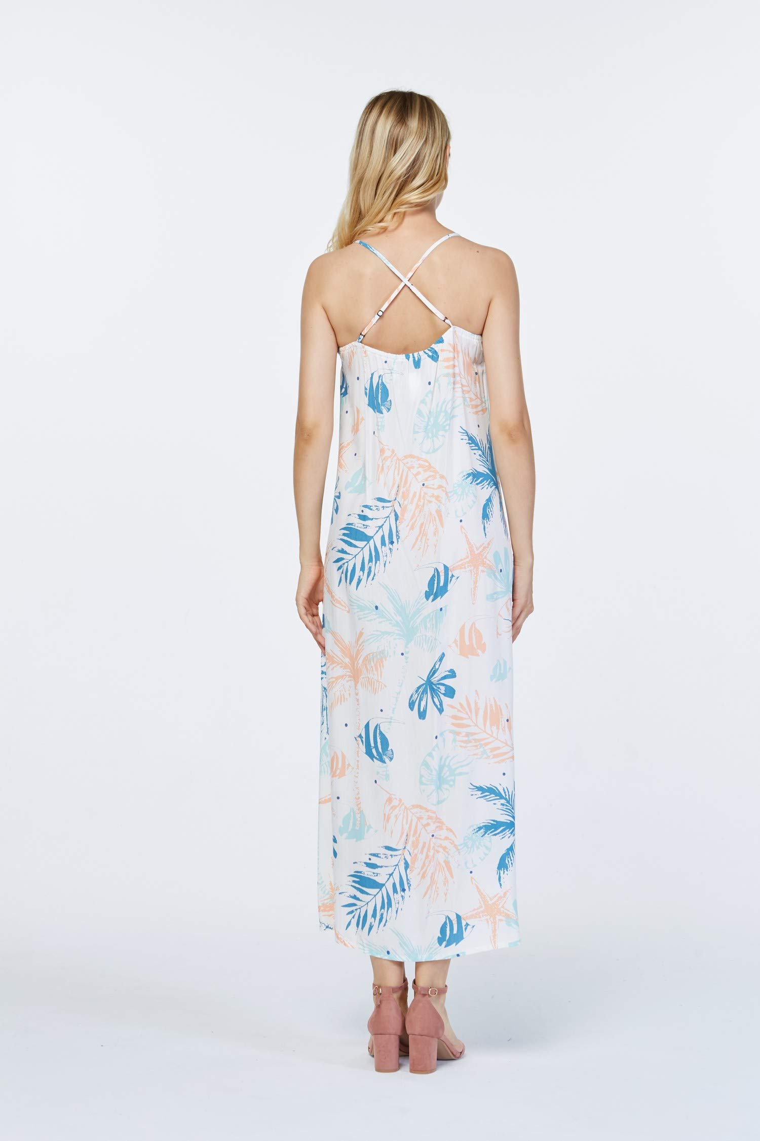 Women's Floral Hawaiian Luau Beach Sunset Print Maxi Sweetheart Dress - Perfect for Summer Vacations, Beach Parties, and Tropical Getaways