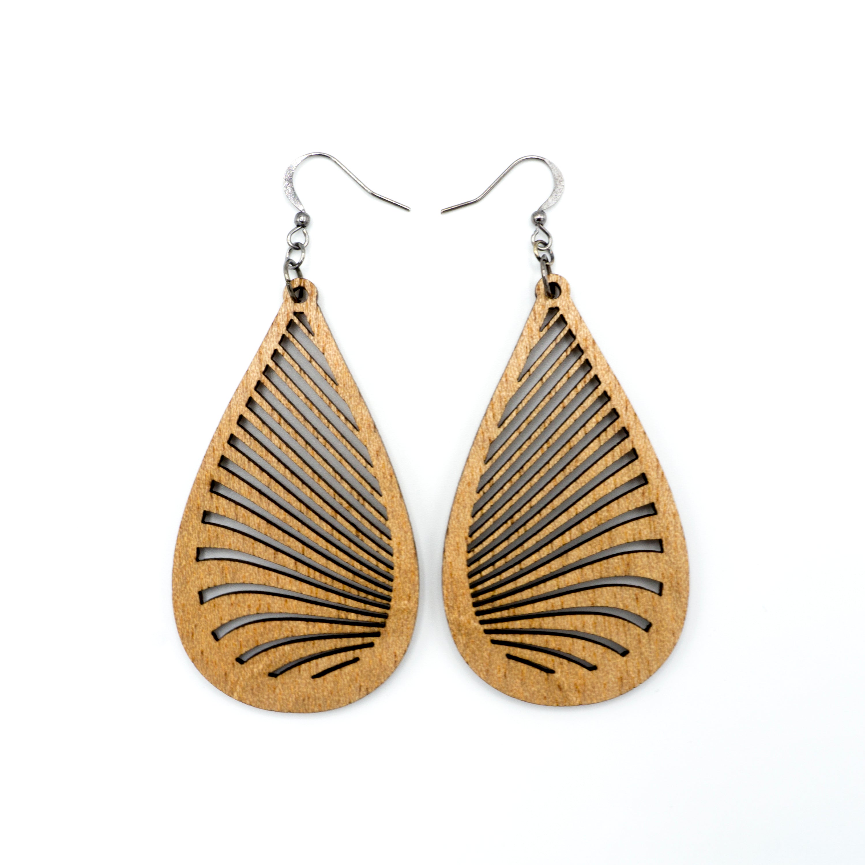 Handmade Mahogany Wood Drop Earrings - Lightweight & Stylish Dangle Earrings for Women | Perfect for Boho, Casual & Party Outfits