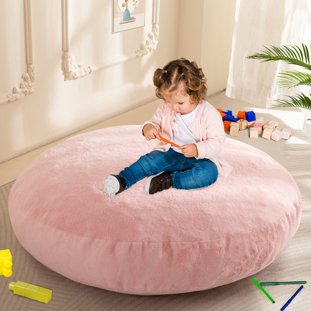 MAXYOYO 2-in-1 Convertible Kids Bean Bag Chair & Floor Bed - Soft Pink Lounge Chair for Boys & Girls - Perfect for Playroom, Bedroom, Reading Nook & Sleepovers