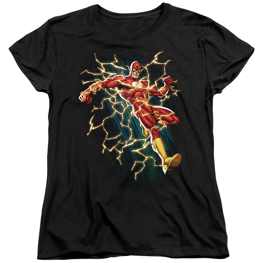 JLA Electric Death Women's T-Shirt | DC Comics Superhero Graphic Tee | Casual Wear for Women | Perfect for Cosplay, Comic Con & Everyday Outfits
