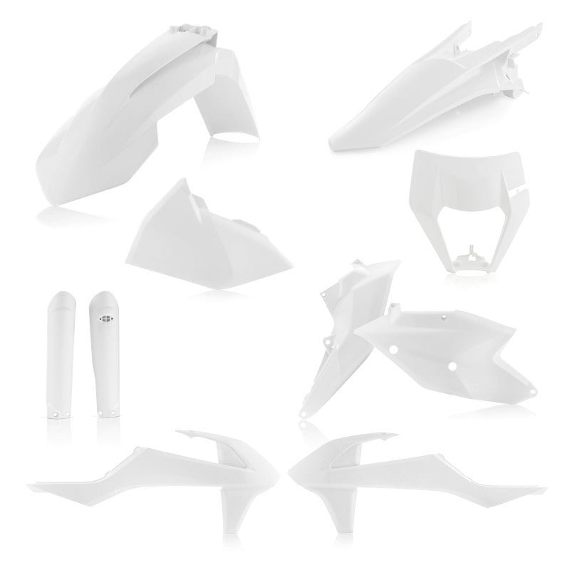Acerbis Full Plastic Kit for KTM XC W 150/250/300 & EXC F 250/350/450/500 - White | Durable Motorcycle Body Replacement | Perfect for Off-Road Racing & Trail Riding