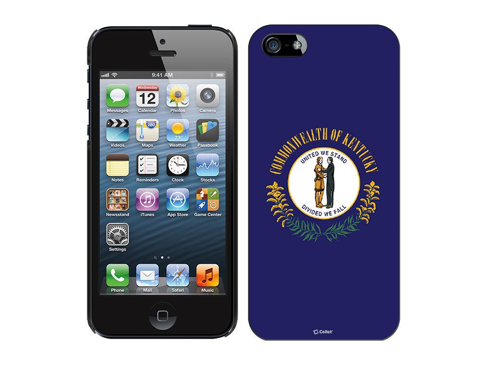 Cellet Proguard Protective Case with Kentucky Flag Design for Apple iPhone 5 - Black | Durable Phone Cover for Everyday Use & Travel