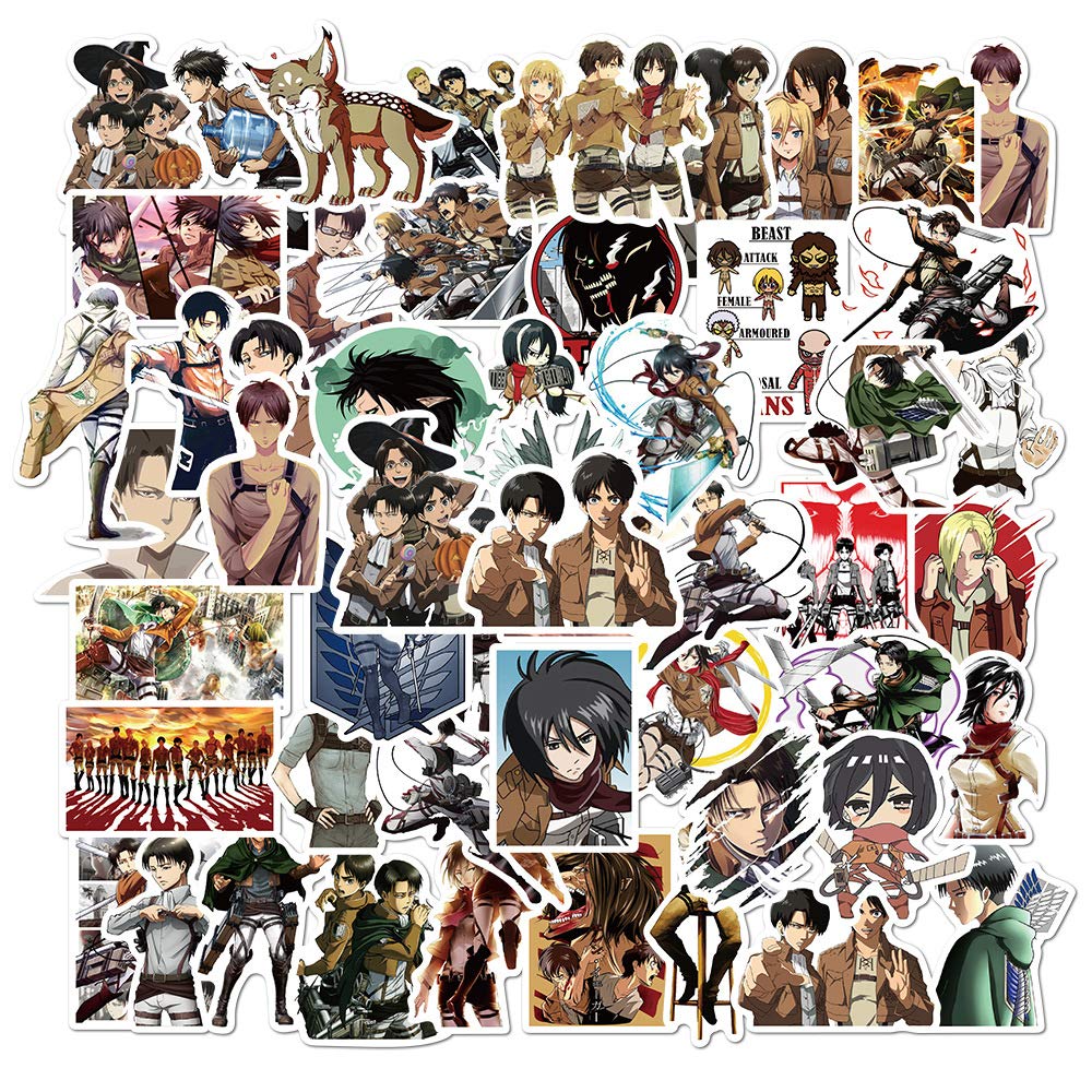50pcs Anime Stickers - Waterproof Vinyl Decals for Laptop, Phone, Computer, Skateboard, Suitcase & Car - Cool Anime Stickers for Kids, Teens & Adults - Perfect for School, Work, Travel & Personalizing Your Devices