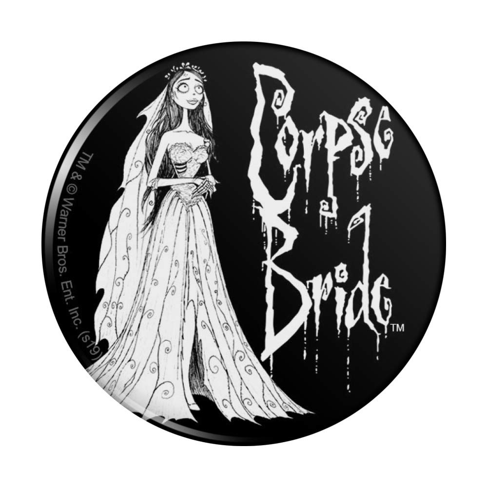 Corpse Bride Logo & Silhouette Fridge Magnets - Gothic Kitchen Decor for Refrigerators, Lockers & Whiteboards - Perfect for Halloween, Movie Nights & Tim Burton Fans
