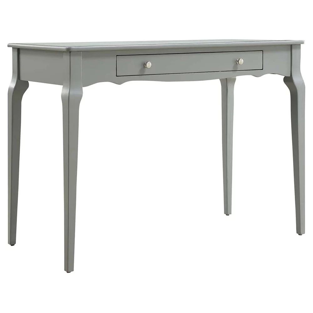 Modern Grey Clara Writing Desk - Home Office Desk with Storage, Study Desk for Small Spaces - Perfect for Remote Work, Online Classes & Crafting