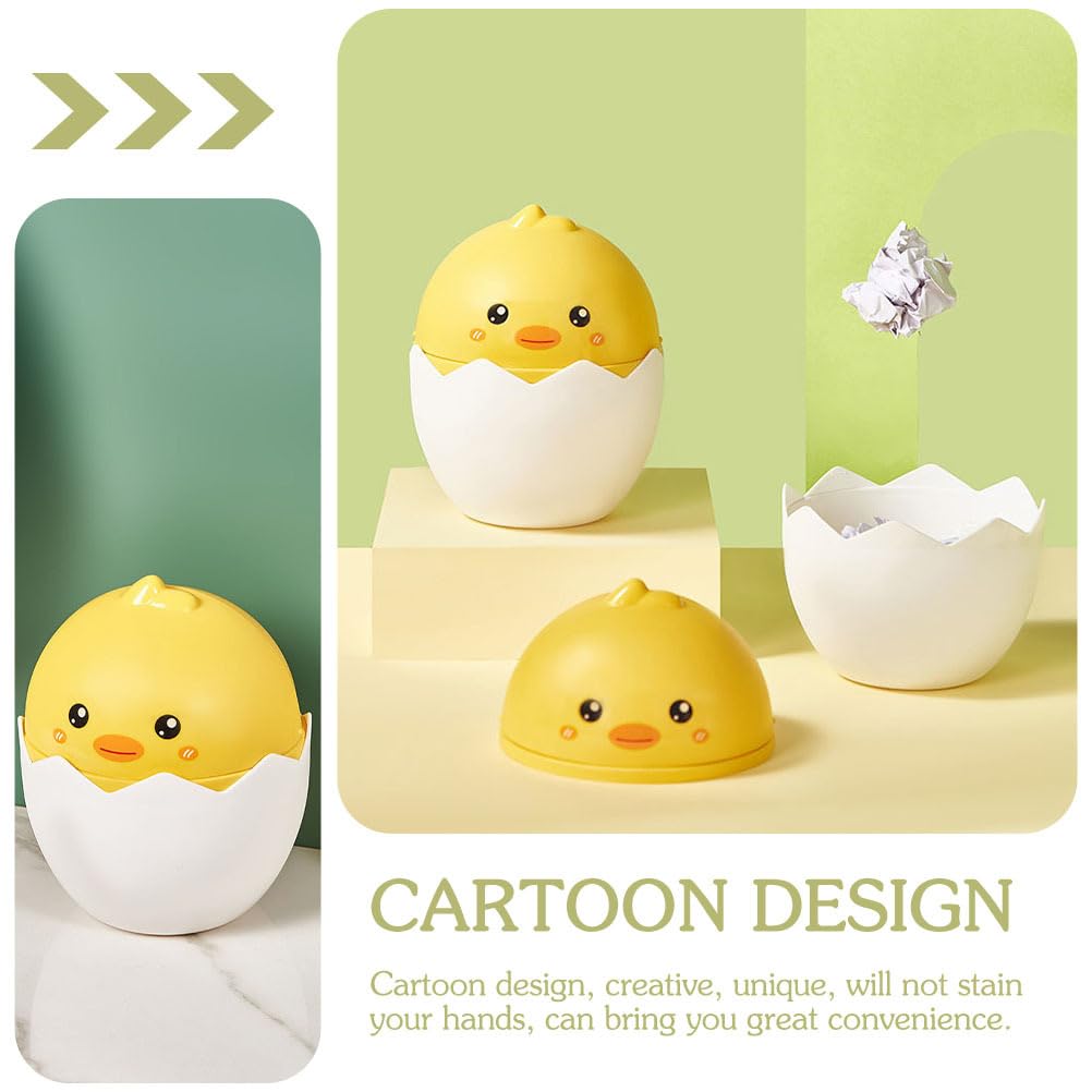 Mini Desktop Trash Can with Flip Lid - Cute Cartoon Small Waste Bin for Office, Kids Bedroom, Dorm & Home | Perfect for Desks, Nightstands, and Study Areas