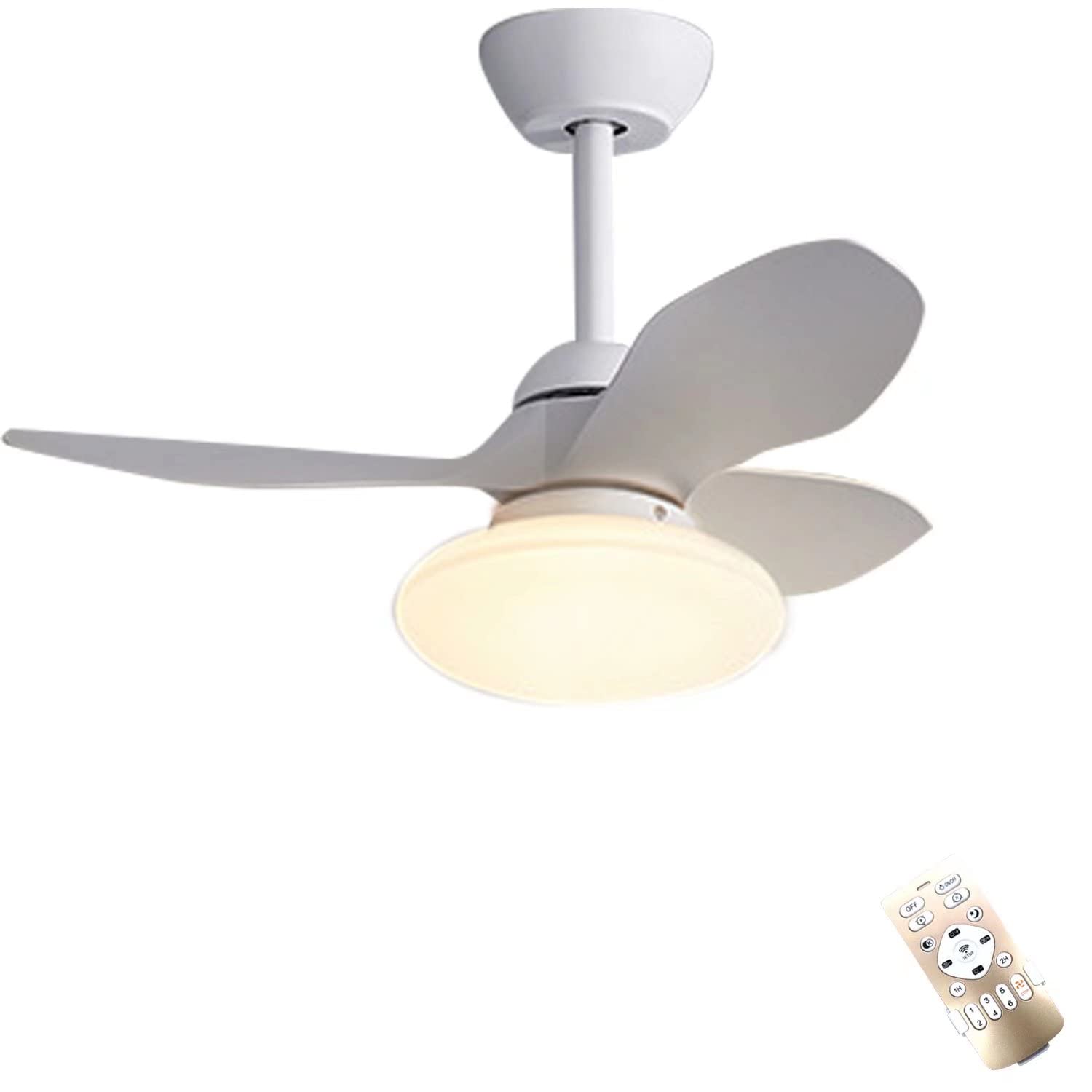 Modern LED Ceiling Fan with Lights - Remote Control, 6-Speed Adjustable, 3 Color Temperatures, Dimmable Light - Perfect for Living Room, Bedroom & Office (White) - Energy Efficient Cooling & Stylish Home Decor