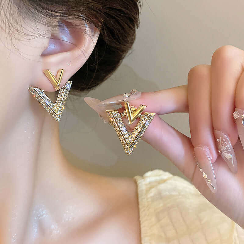 2-Way Essential V-Shaped Chevron Front & Back Ear Jacket Earrings | EH96 | Perfect for Parties, Weddings & Everyday Fashion Accessories