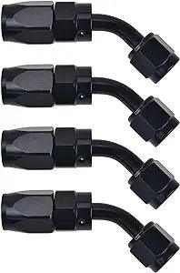 EVIL ENERGY AN Hose End Fitting 45 Degree Swivel - Aluminum Black (4AN/6AN/8AN/10AN) for Fuel, Oil & Coolant Lines - Perfect for Automotive, Racing & Performance Applications