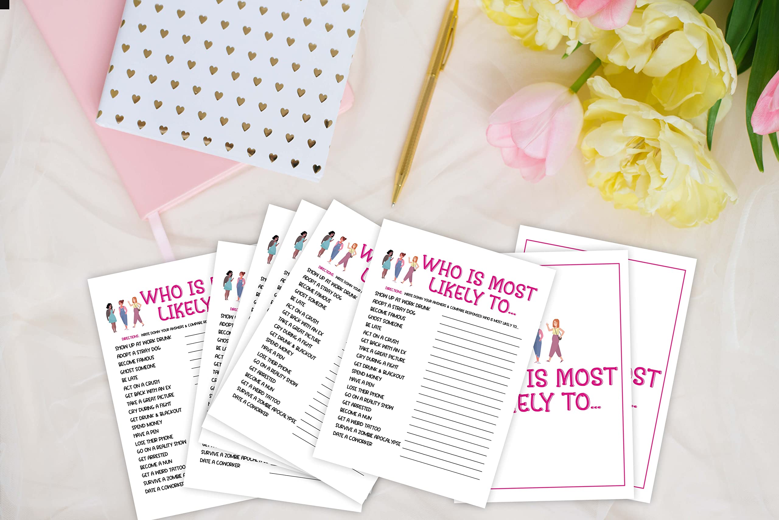 Fun Girls Night Party Game Pack - Who I Most Likely To Game for Ladies Night, Bachelorette Party & Bridal Shower - 30 Hilarious Adult Game Cards for Women's Gatherings, Sleepovers & Girls Night In