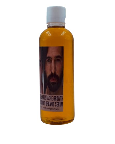 Organic Beard Growth Serum for Men - 100ml Natural Moustache & Facial Hair Enhancer | Overnight Treatment for Thicker, Fuller Beards | Perfect for Daily Grooming & Styling Routines