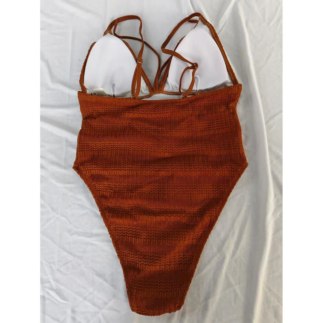 XXL V-Neck Mesh Sheer One Piece Swimsuit for Women - High Leg Cut Monokini Bathing Suit in 5 Colors (V6168) | Perfect for Beach Vacations, Pool Parties & Summer Getaways