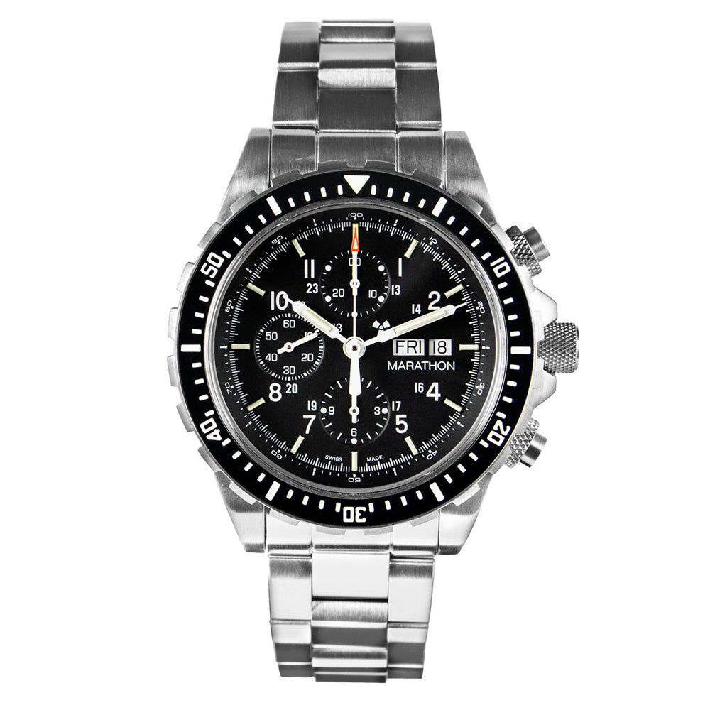 46mm Search & Rescue Pilot's Automatic Chronograph (CSAR) - Durable Aviation Watch for Outdoor Adventures & Emergency Situations