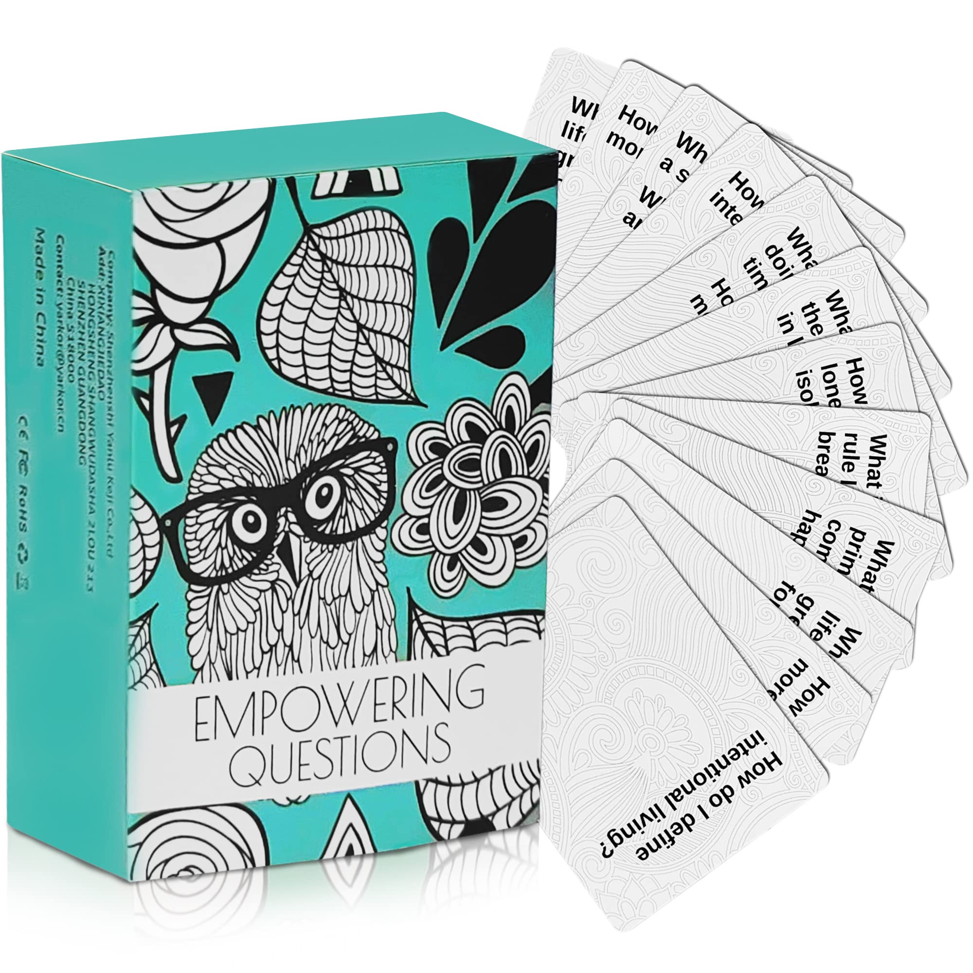 YARKOR 100pcs Empowering Question Cards for Mindfulness, Meditation, Journaling & Self-Care - Thought-Provoking Conversation Starters for Therapy, Group Discussions & Personal Reflection