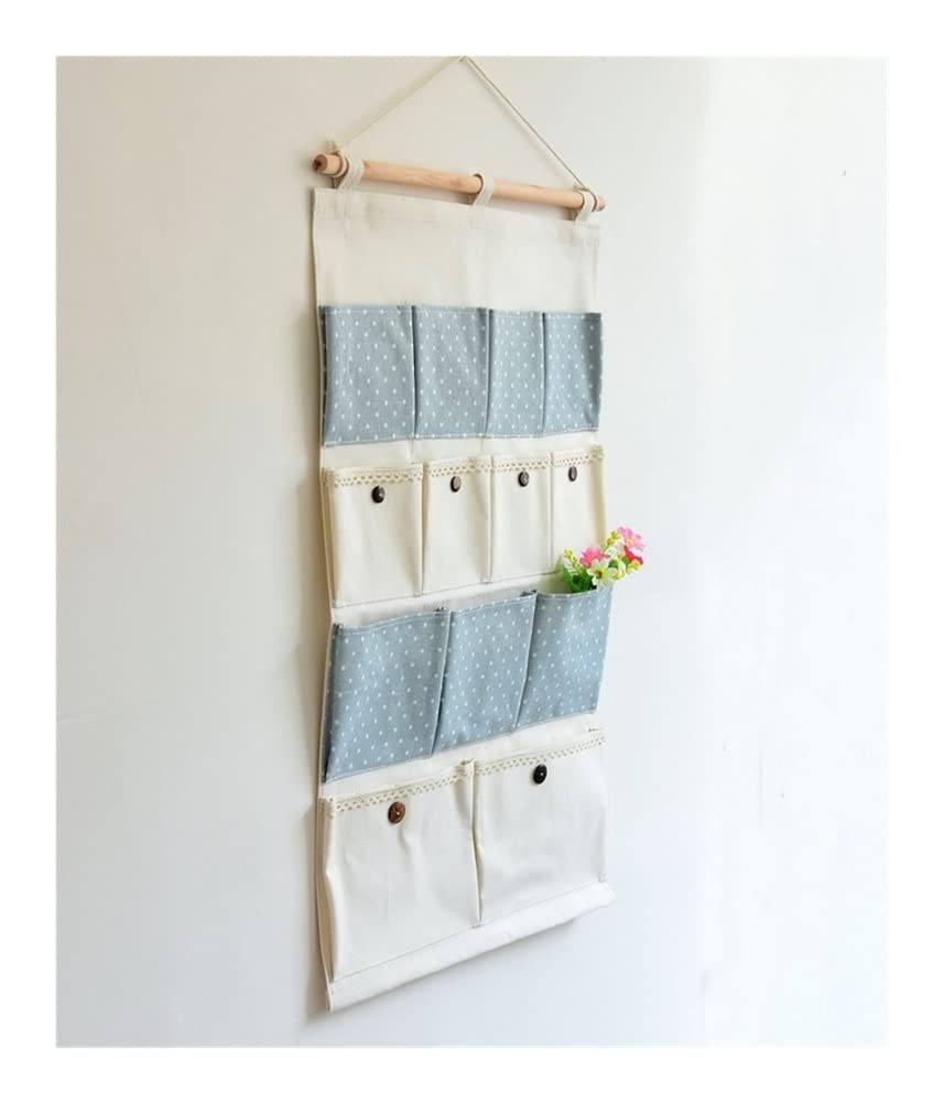 Multi-Layer Cotton Linen Hanging Storage Bag - Bedroom Organizer & Wall Decor