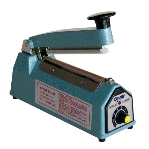 JORESTECH 4 Inch 100mm Manual Impulse Bag Sealer Machine - Heavy Duty Industrial Packaging Equipment with Copper Transformer & Repair Kit, 110V (MMS-100) - Perfect for Food Packaging, Coffee Beans, Snacks & Retail Sealing