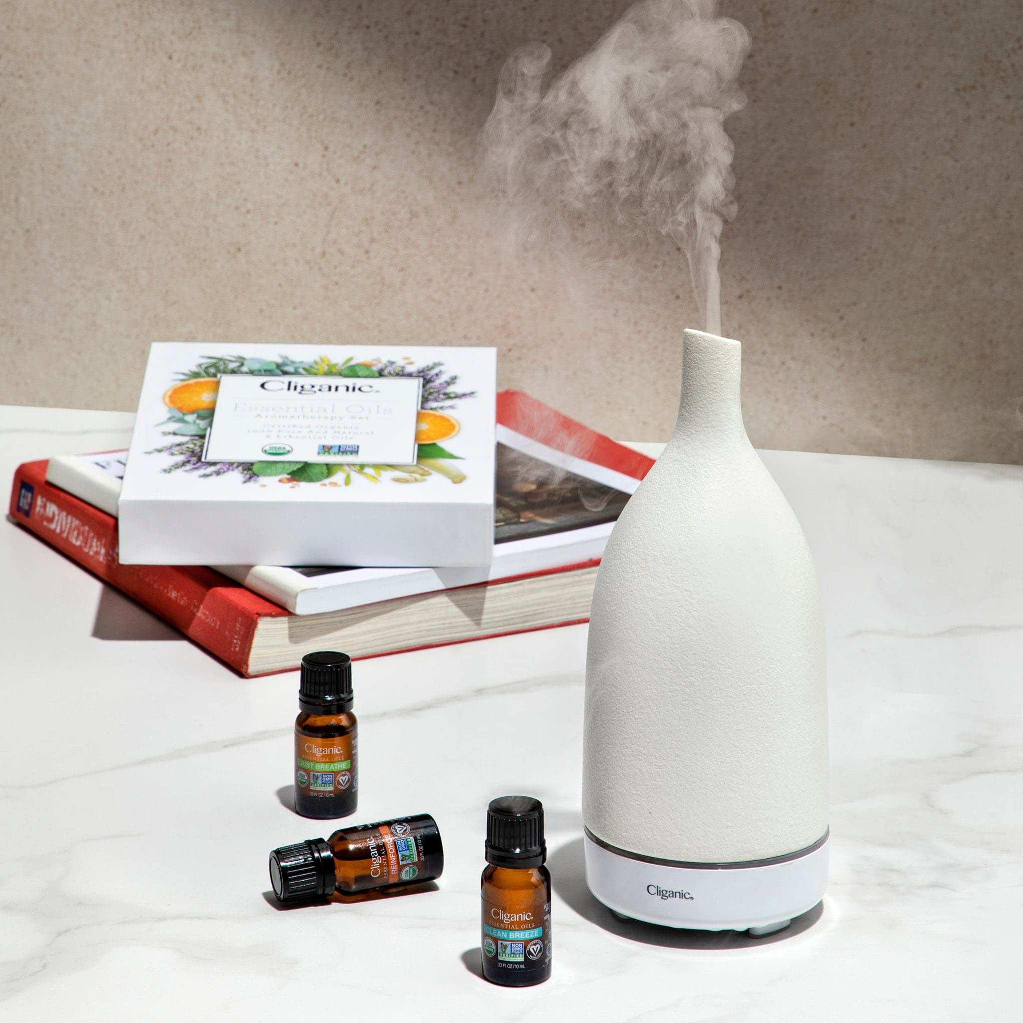 Cliganic Clean Breeze Essential Oil Blend - 100% Pure Natural Aromatherapy Oil for Diffusers, Massage & Relaxation | Steam Distilled, Non-GMO Verified | Perfect for Home, Spa & Yoga Meditation