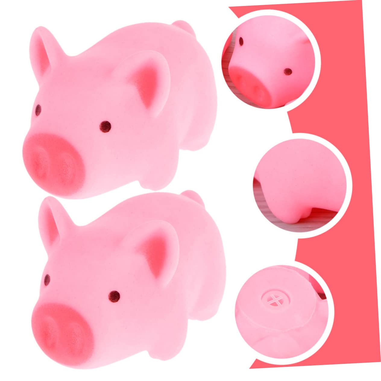 HEMOTON 40 Pcs Cute Pig Shaped Squeaky Bath Toys - Fun Pool Float Toys for Kids, Durable Plastic Water Play Toys for Toddlers & Babies - Perfect for Bathtime, Swimming Pools & Outdoor Water Activities