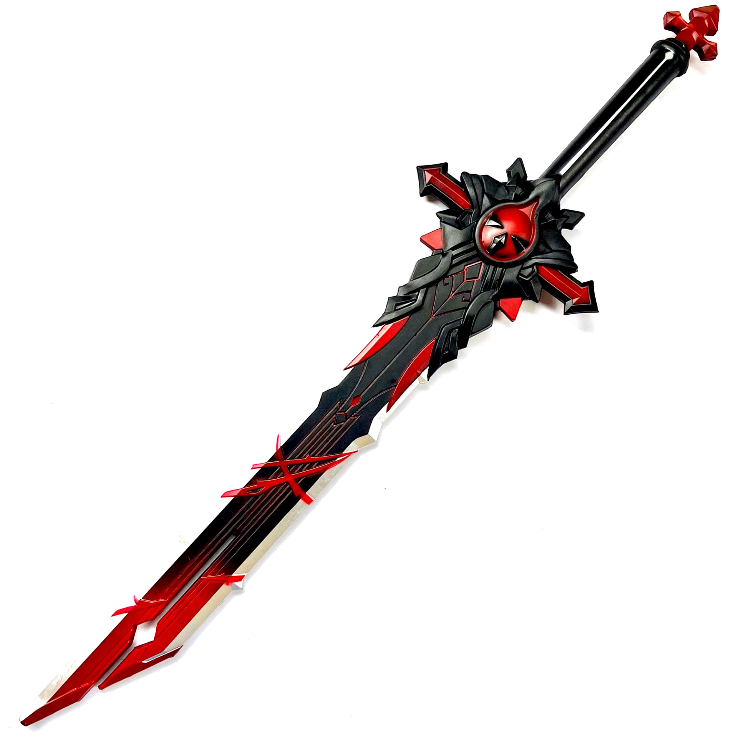 40-Inch High-Density Foam Sword - Wolf Gravestone Replica for Cosplay & Collectibles | Black & Red Fantasy Weapon | Perfect for Genshin Impact Cosplay, LARP Battles & Display Collections