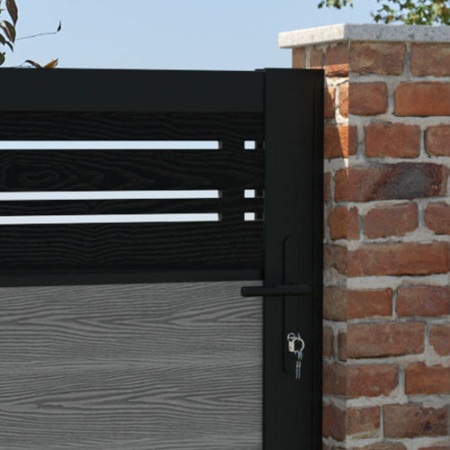 Classic Linea Pedestrian Gate - Durable Mid Grey Steel Walkway Gate for Home & Garden Security | Perfect for Driveways, Fences, and Backyard Access Control