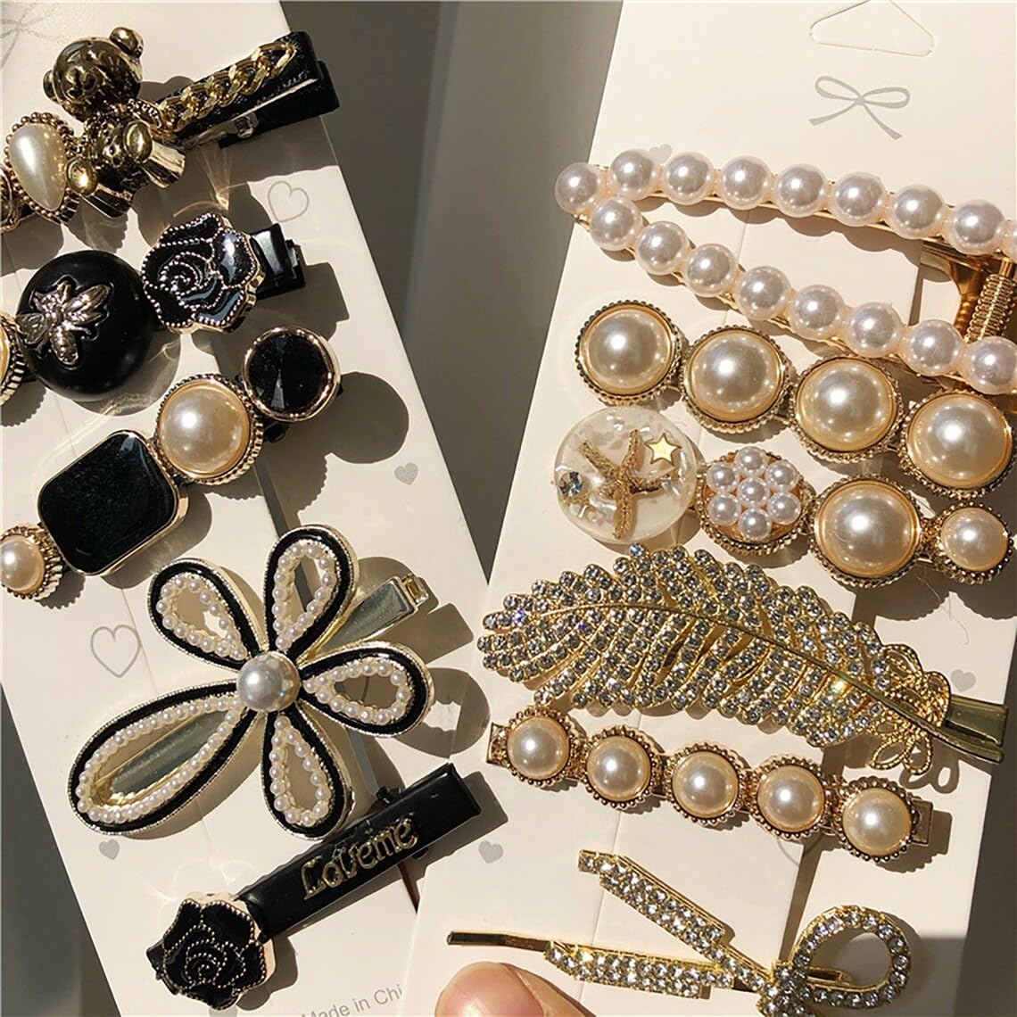 Glamifirsto 11-Piece Hair Clips Set - Metal Hair Barrettes with Pearls, Korean-Style Hairpins for Women & Girls - Perfect for Thick & Long Hair - Elegant Hair Accessories Gift Set for Birthday, Wedding & Daily Styling
