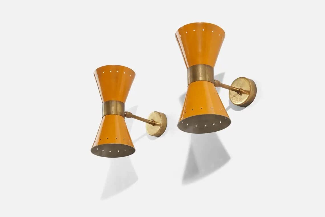 Handmade Italian Brass Wall Sconce - Modern Vanity Light Fixture for Bedroom, Bathroom & Living Room Decor