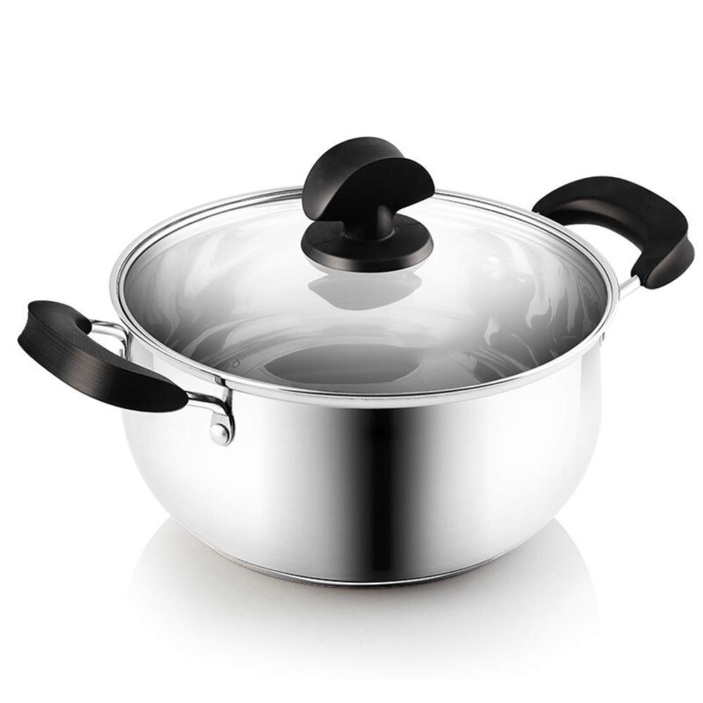 TJLSS Induction Ready Stainless Steel Pasta Pot with Strainer Lid - 5QT Oven Safe Soup Pot with Glass Lid - Perfect for Cooking Pasta, Soup & Stews on Induction Cooktops & in Oven