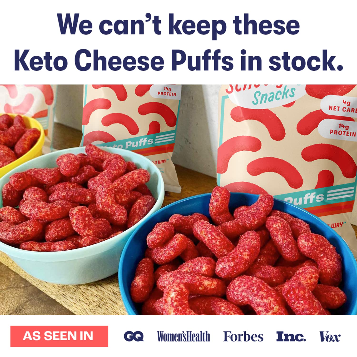 Fiery Hot Keto Protein Puffs - 14g High Protein Low Calorie Snacks | Gluten Free, Low Carb, Low Sugar, Grain Free | Healthy Keto Snacks for Adults & Kids | Made in USA (12 Pack) | Perfect for School Lunches, Office Snacks & On-the-Go Nutrition