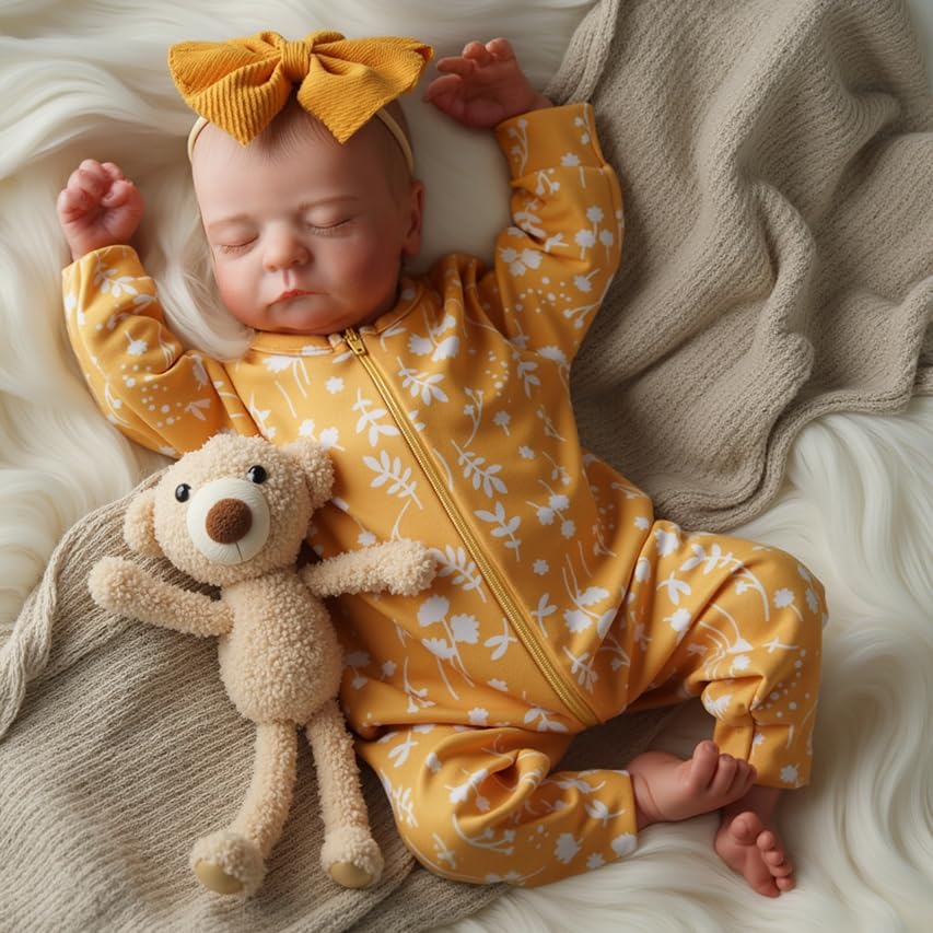 Lifelike Reborn Baby Doll 20 Inch Realistic Newborn Girl Doll - Soft Vinyl Full Body with Outfit & Toy Accessories - Perfect Gift for Kids Age 3+ | Role Play, Collectible Display & Therapy Companion