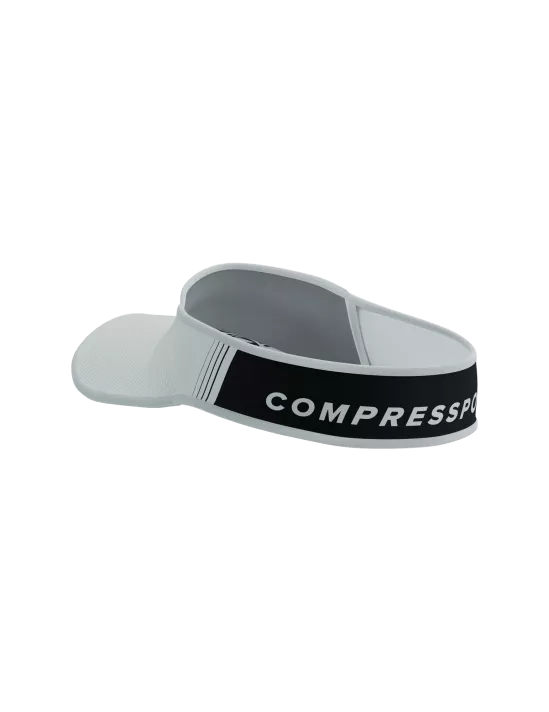 Compressport Unisex Ultralight Visor - White/Black | Lightweight Running Hat for Men & Women | Perfect for Marathon, Cycling & Outdoor Sports