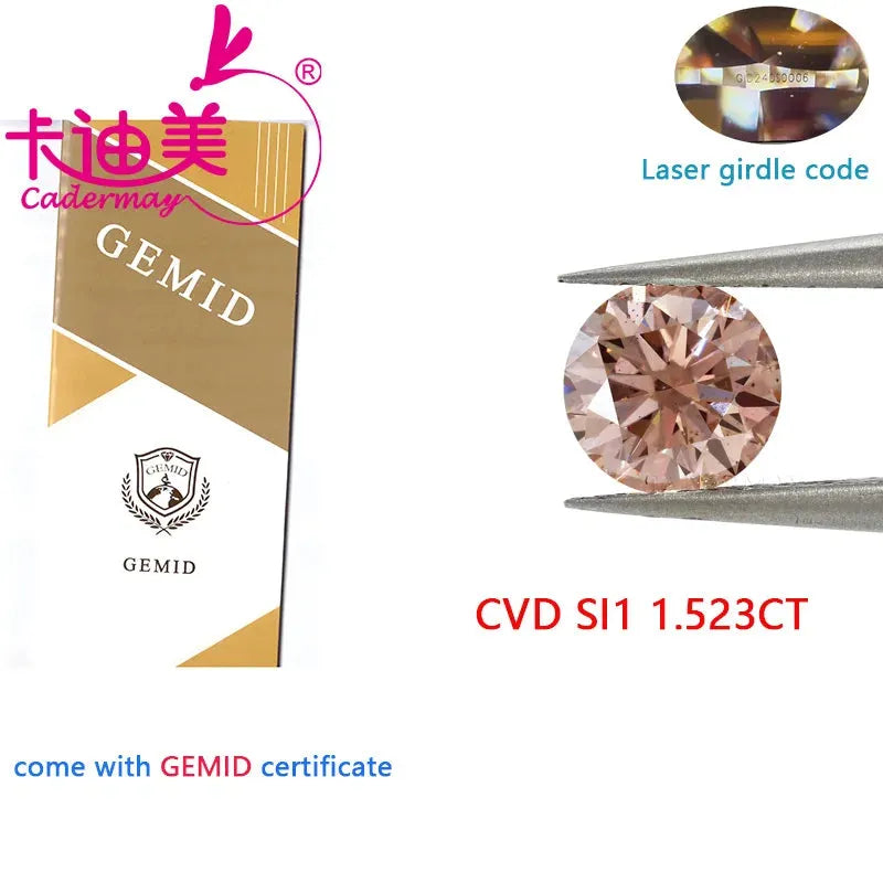 Round Cut Brown CVD Lab Grown Diamond - SI1 Clarity Loose Stone with Certification | Perfect for Wedding Rings & Fine Jewelry Making | Engagement, Anniversary & Bridal Jewelry Designs