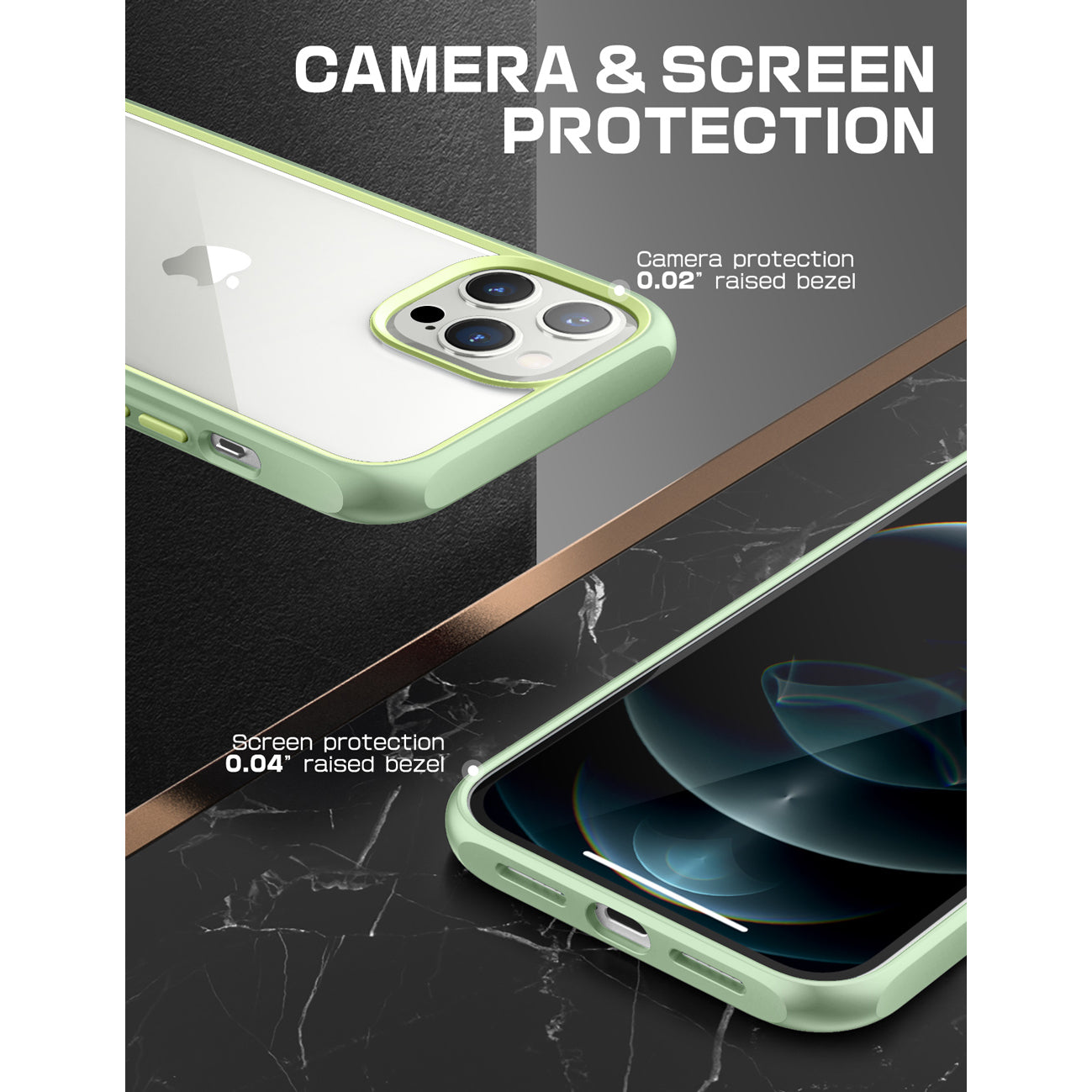 iPhone 13 Pro Case 6.1 Inch - Slim Clear Protective Cover with Shock Absorption | Unicorn Beetle Style in Mint Green | Perfect for Everyday Use, Travel & Outdoor Activities
