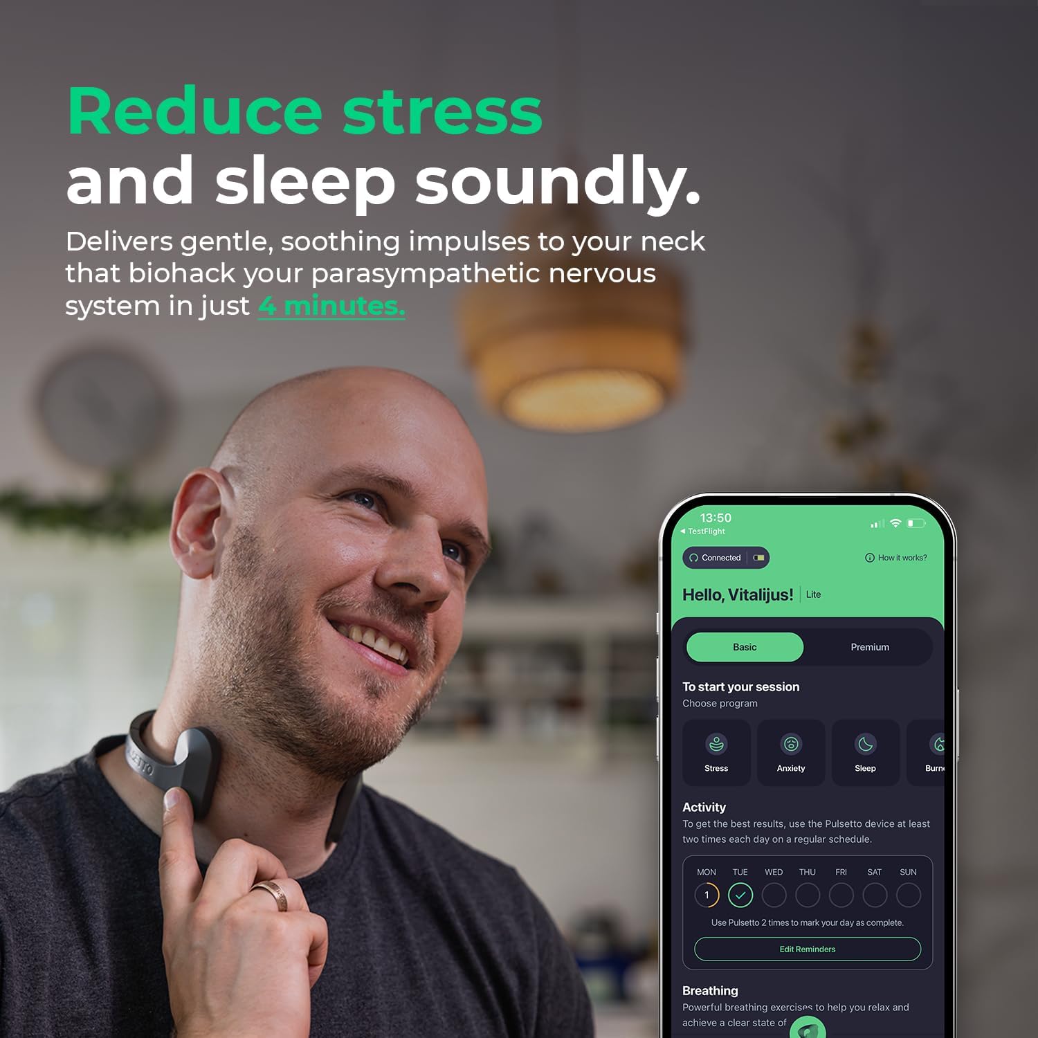 Vagus Nerve Stimulator with Hardshell Travel Case | Burnout Recovery & Rejuvenation Device | Patented Neuro Wearable for Sleep & Long-Term Wellness | Perfect for Stress Relief, Meditation, and Travel Relaxation
