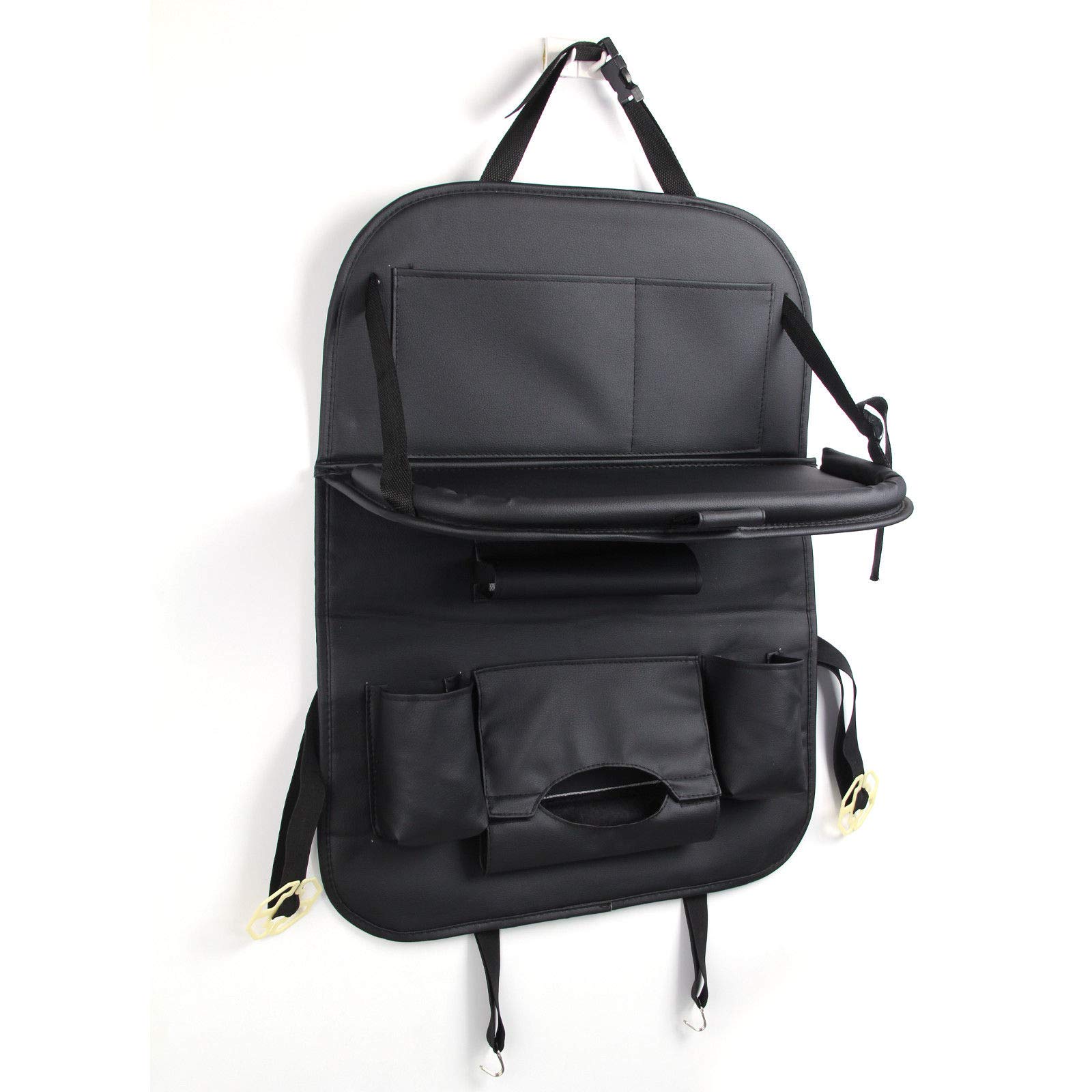 MACHSWON Foldable Back Seat Organizer - Car Storage Table for Laptop & Accessories | Durable Hanging Bag with Storage Pockets | Space Saving Travel Organizer for Road Trips & Commuting